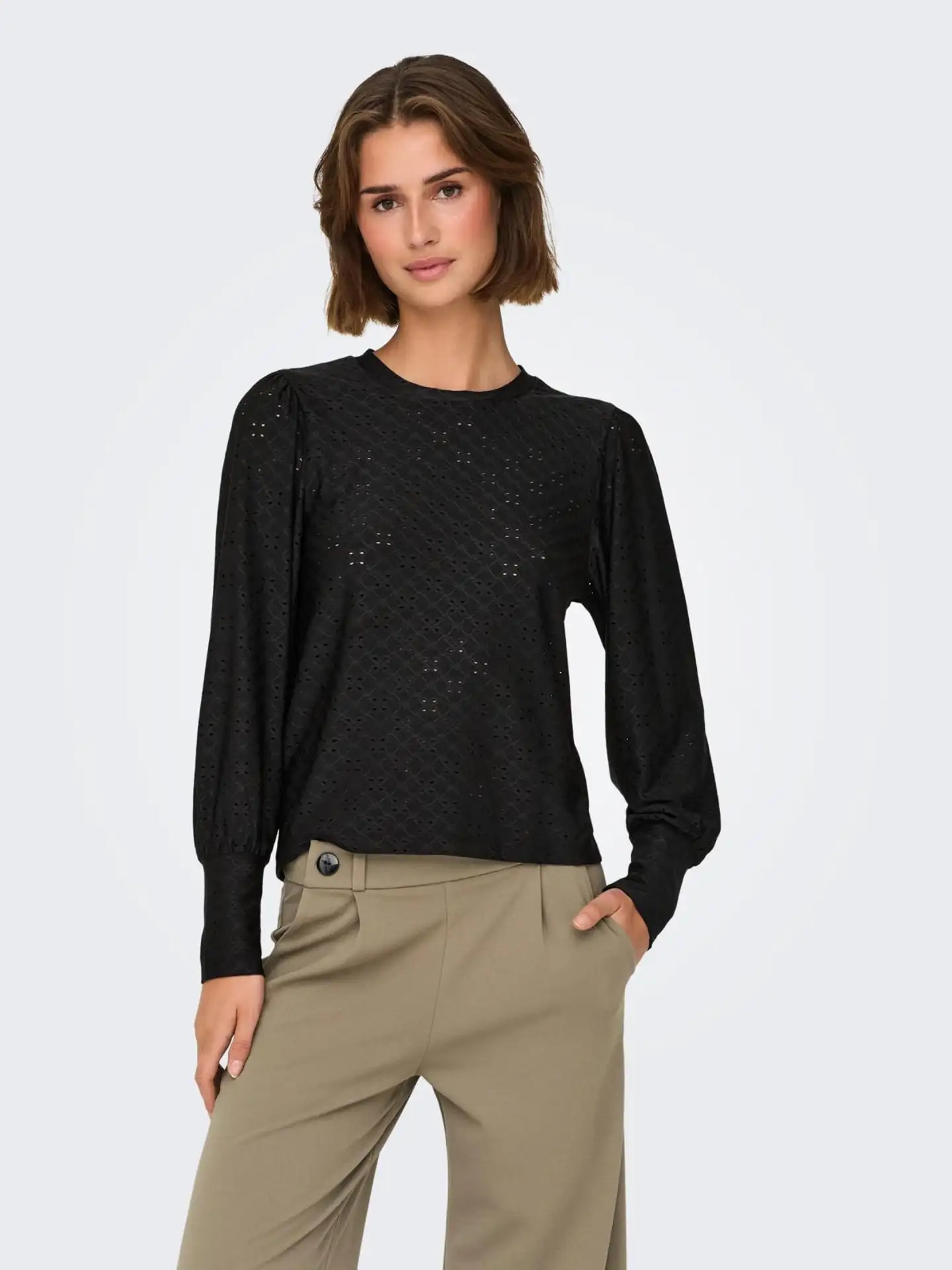 JDY naisten ajaton brodeerattu paita Jdycathinka - BLACK - 3
