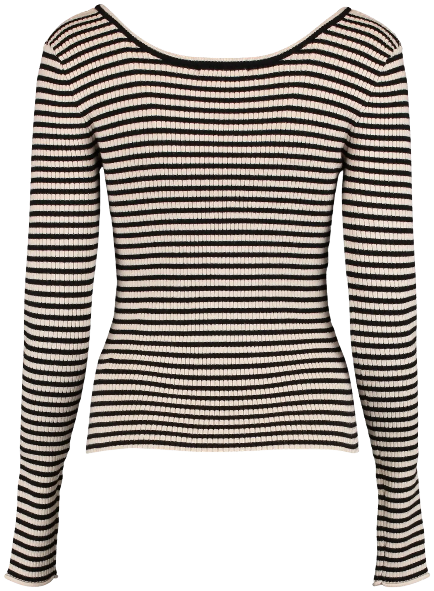 Hailys naisten raidallinen ribbineule Runa - beige/black stripe - 3