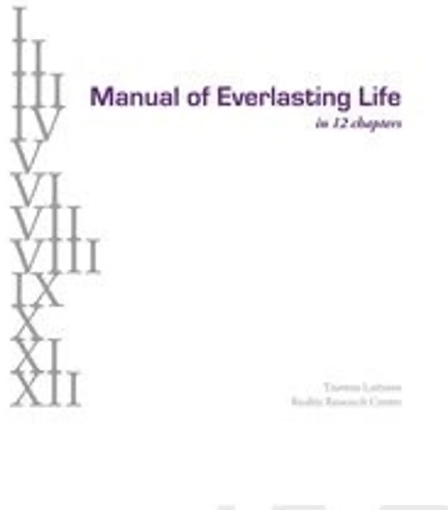 Laitinen, Manual of Everlasting Life - in 12 chapters