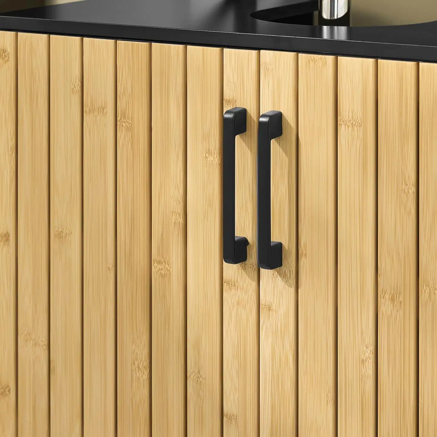 SoBuy allaskaappi bamboo ja musta BZR202-SCH - 5