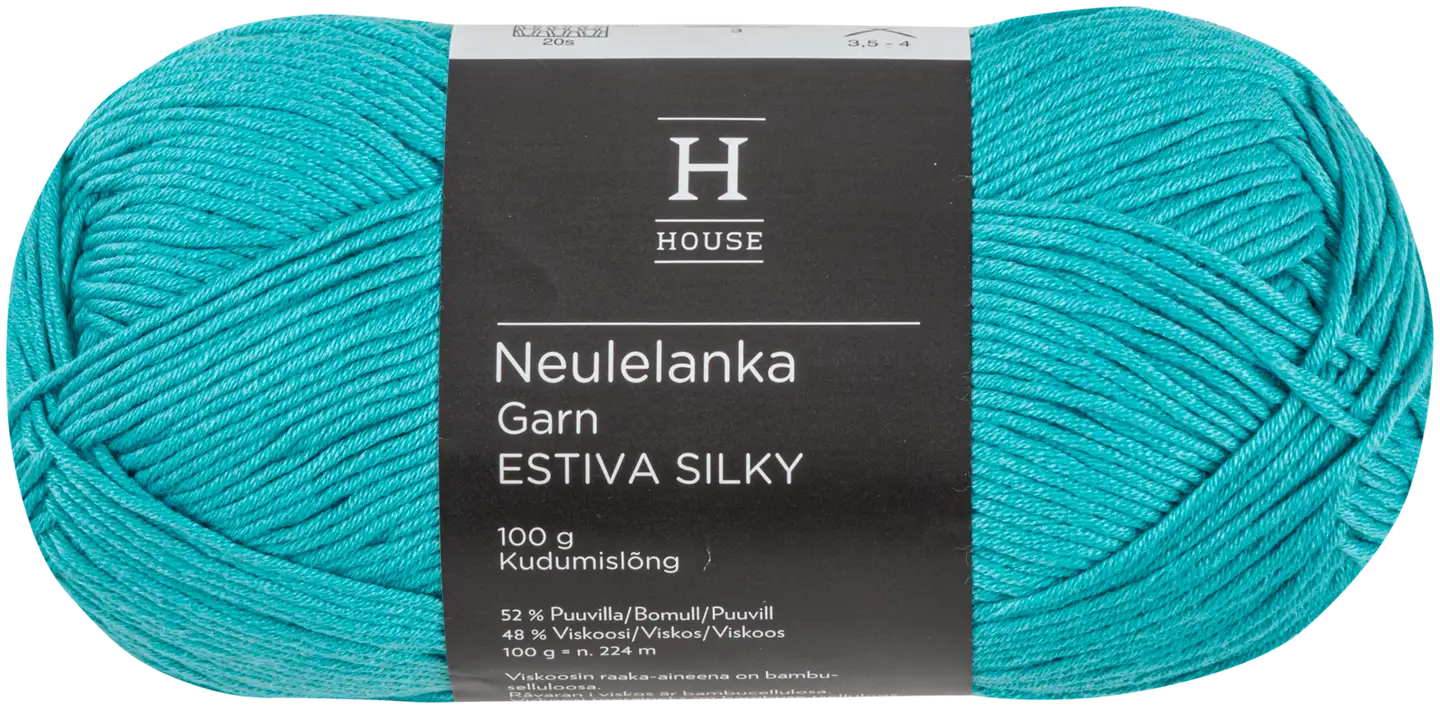 House lanka bambuviskoosi-puuvillasekoite Estiva Silky 100 g Turquoise 10589