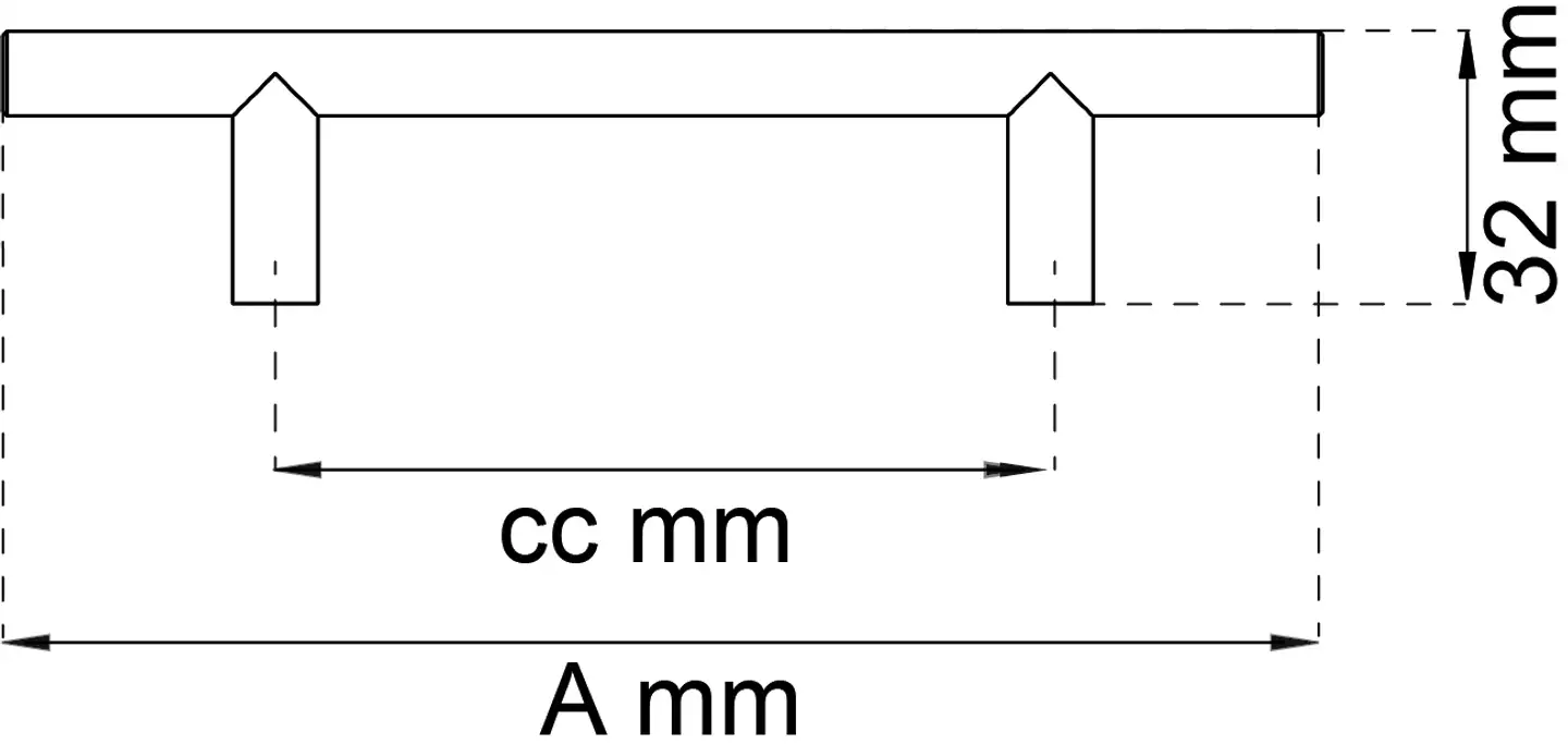 Habo kalustevedin Stella c/c 96 mm musta - 2