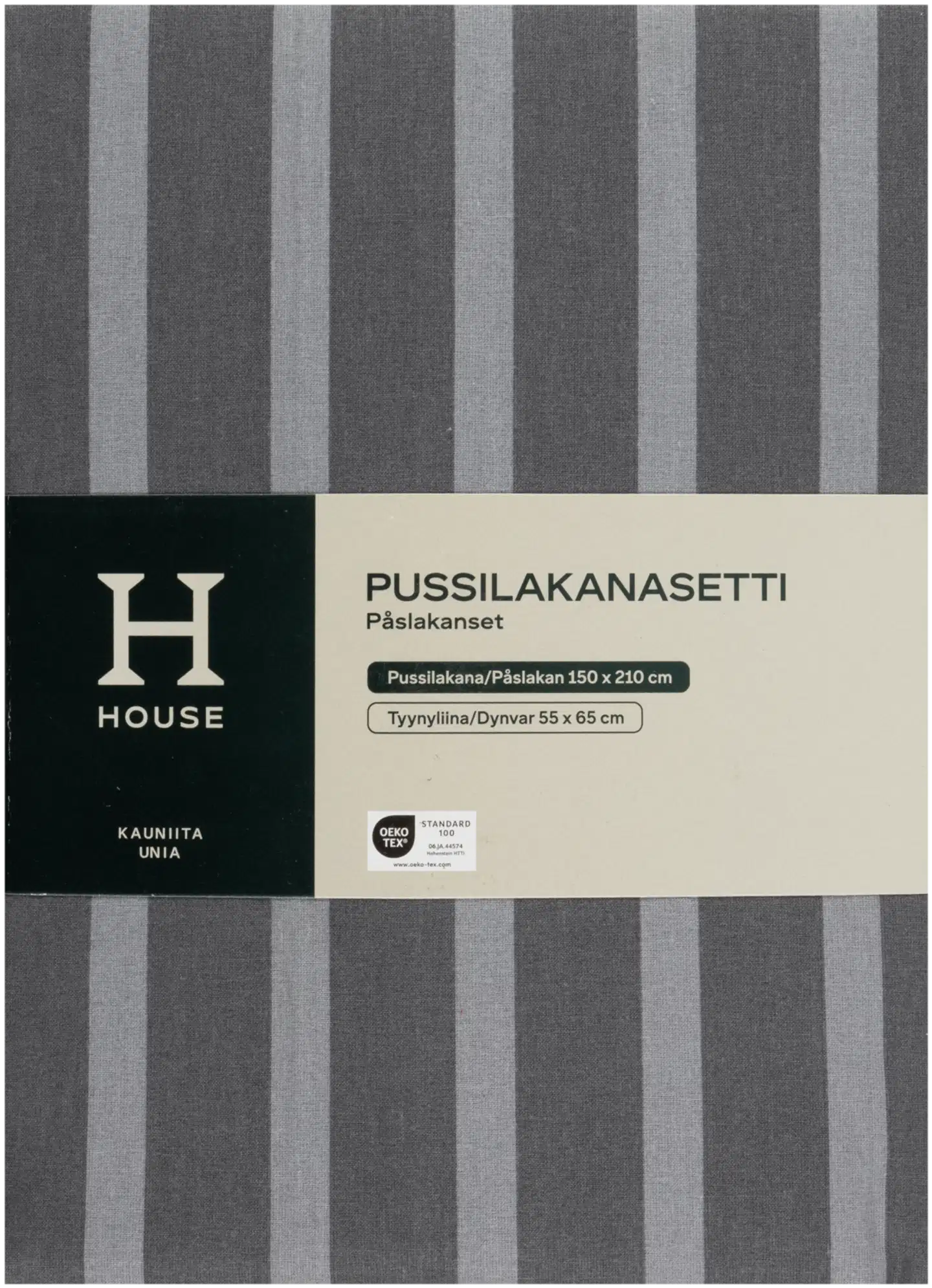 House pussilakanasetti Stripe 150x210 cm harmaa - 3