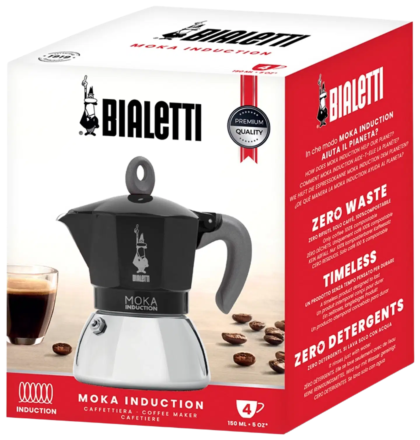 Bialetti Espressokeitin 2 k, Moka Induction Black - 2