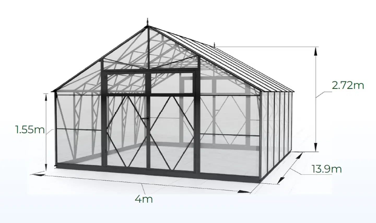 Ecoslider kasvihuone Lux DD 4.0 X 13.9 - 5