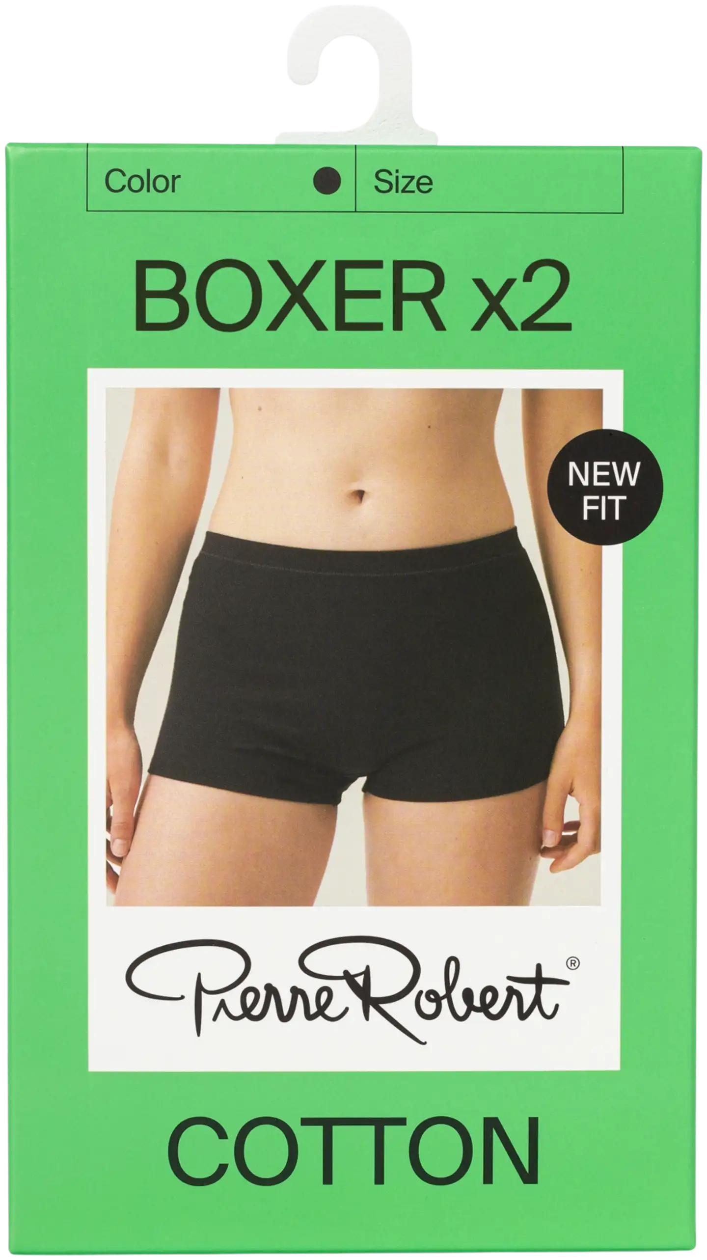 Pierre Robert naisten boxer alushousut 2-pack HU72 - Black,Black - 2