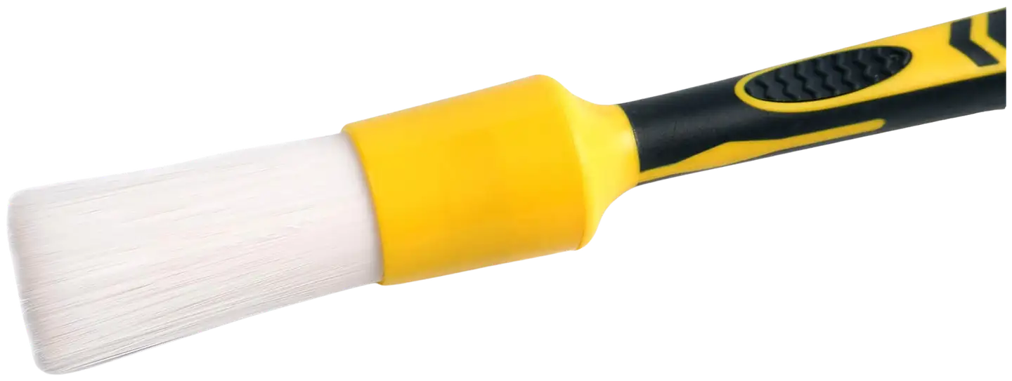 Maxshine 704617YL White Classic yksityiskohtaharja – koko #14, valkoiset PET-harjakset, ergonominen kumikahva, naarmuttamaton, tarkkaan puhdistukseen sisä- ja ulkopinnoilla - 2