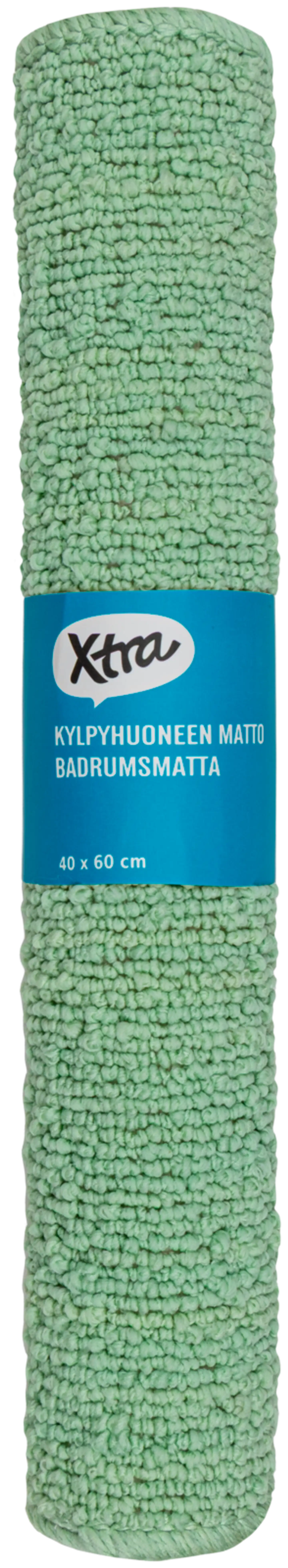 Xtra kylpyhuoneenmatto Anna 40x60 cm vaaleanvihreä