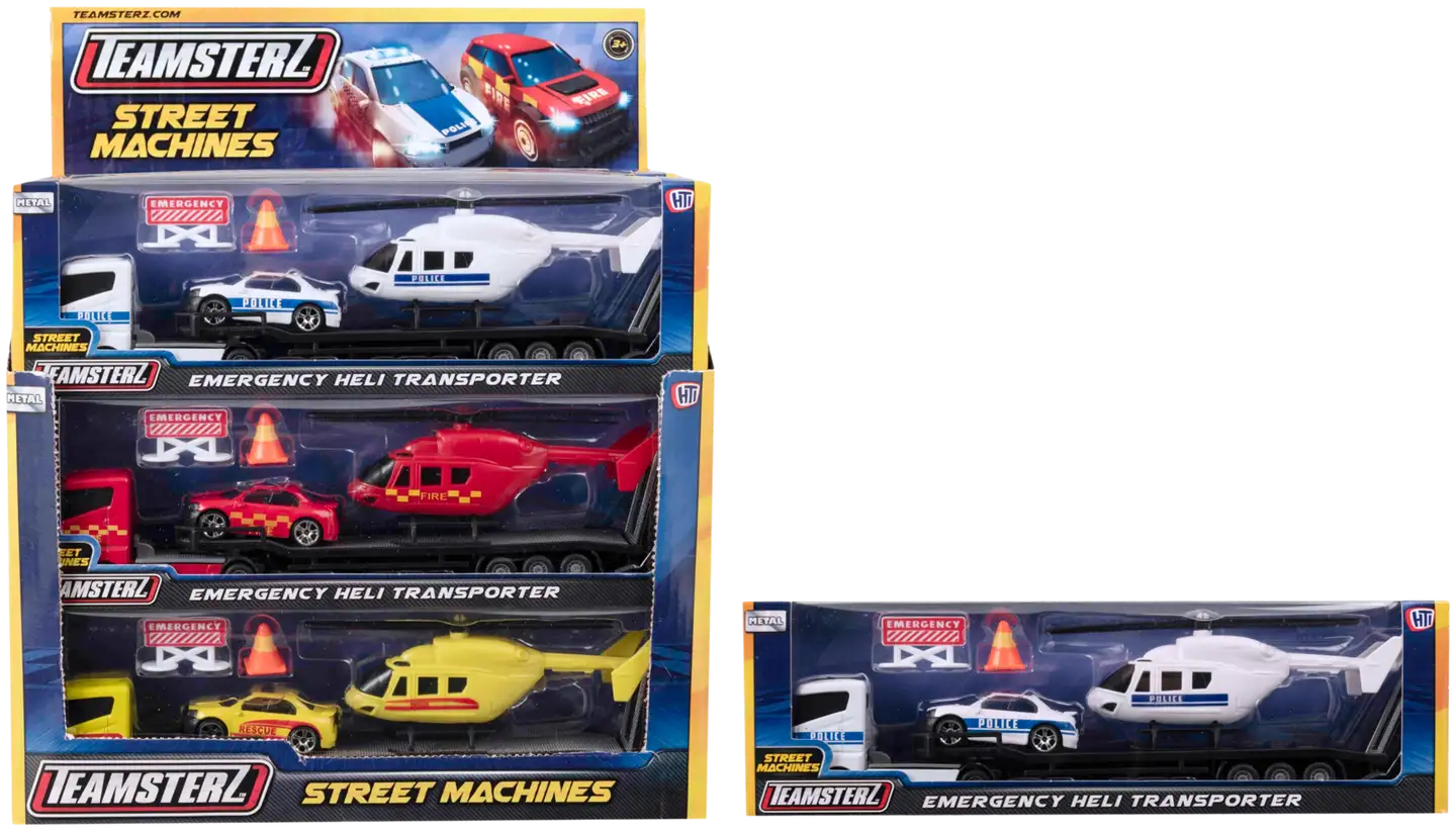 Teamsterz lelu Street Machines pelastushelikopterin kuljetusrekka ja tarvikkeet - 3