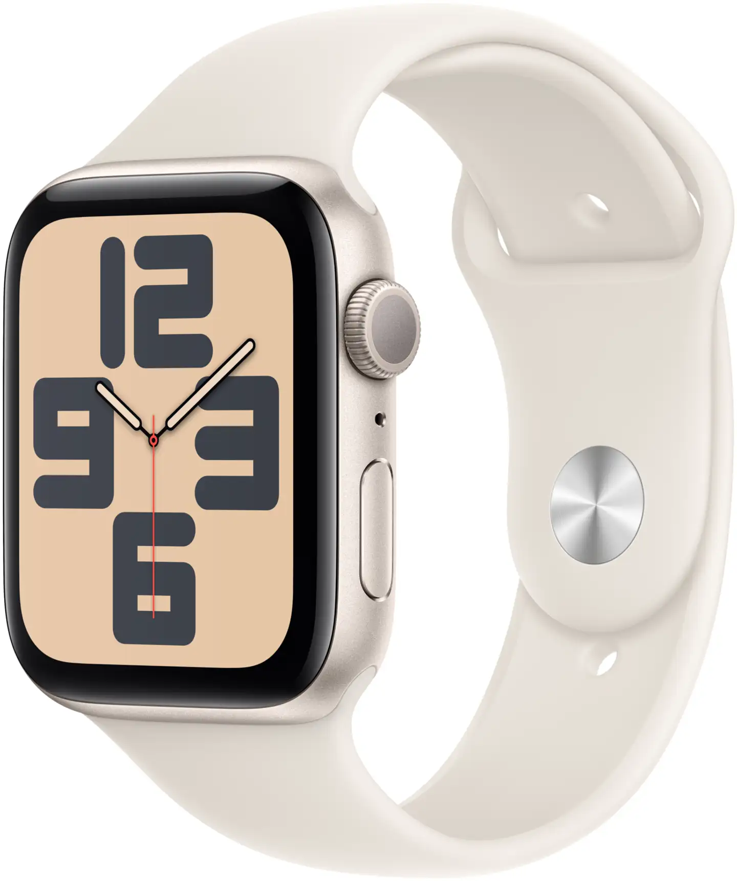 Apple Watch SE GPS 44mm valkoinen alumiinikotelo, valkoinen Sport ranneke - M/L - MXEV3QN/A - 2