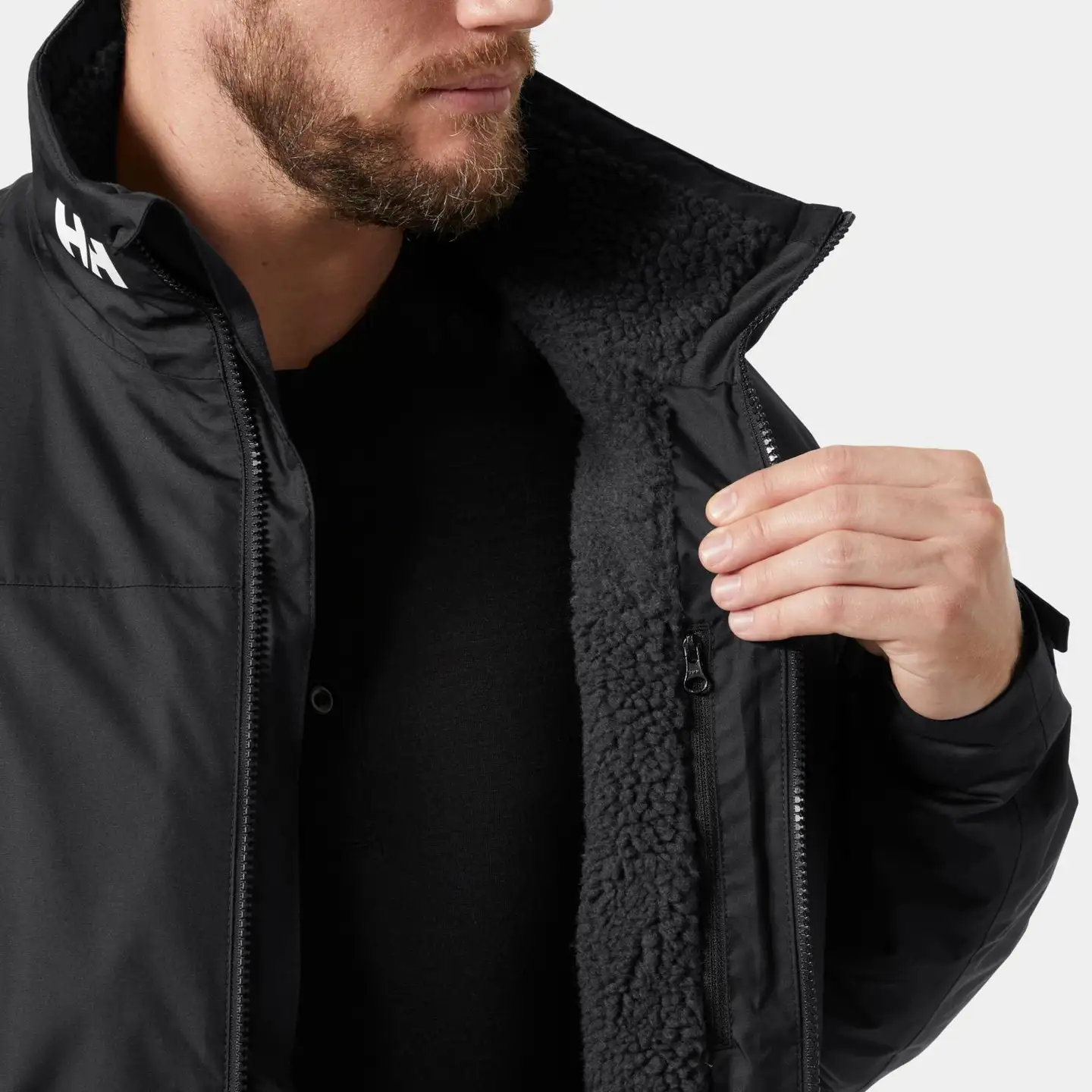 Helly Hansen miesten ulkoilutakki Crew Hooded Pile 34526 - BLACK - 6