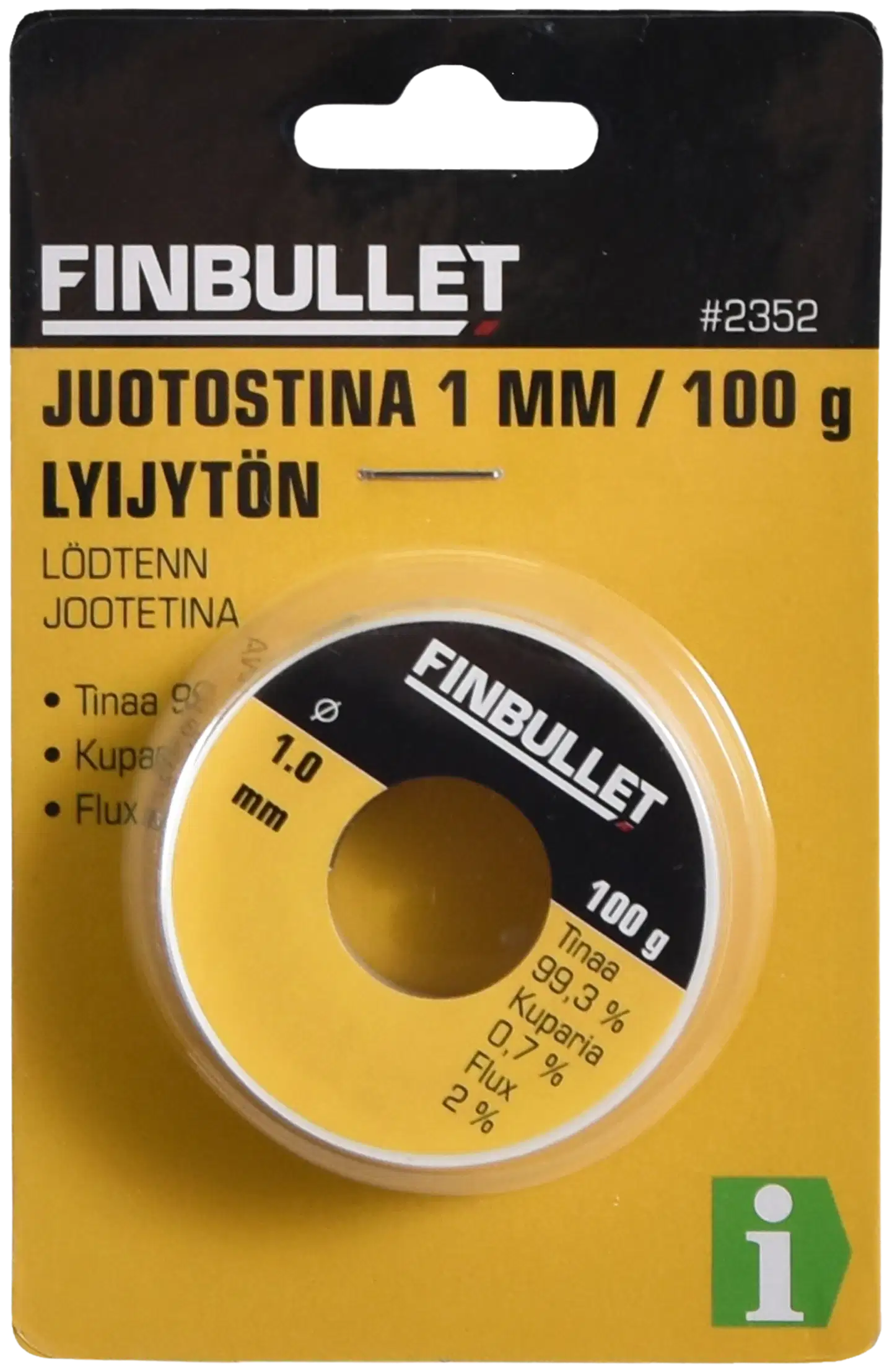 Finbullet juotostina lyijytön 1 mm 100 g - 2