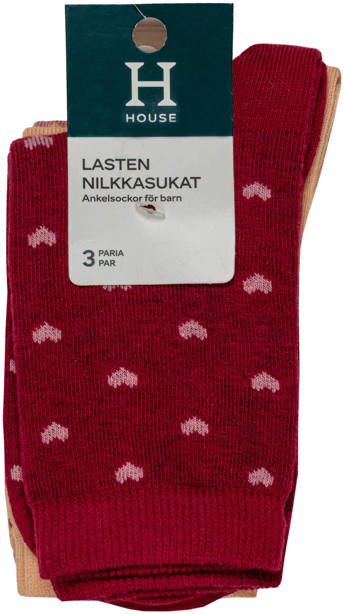 House lasten sukat sydän 234H362531 3-pack - Wine red/pink - 2