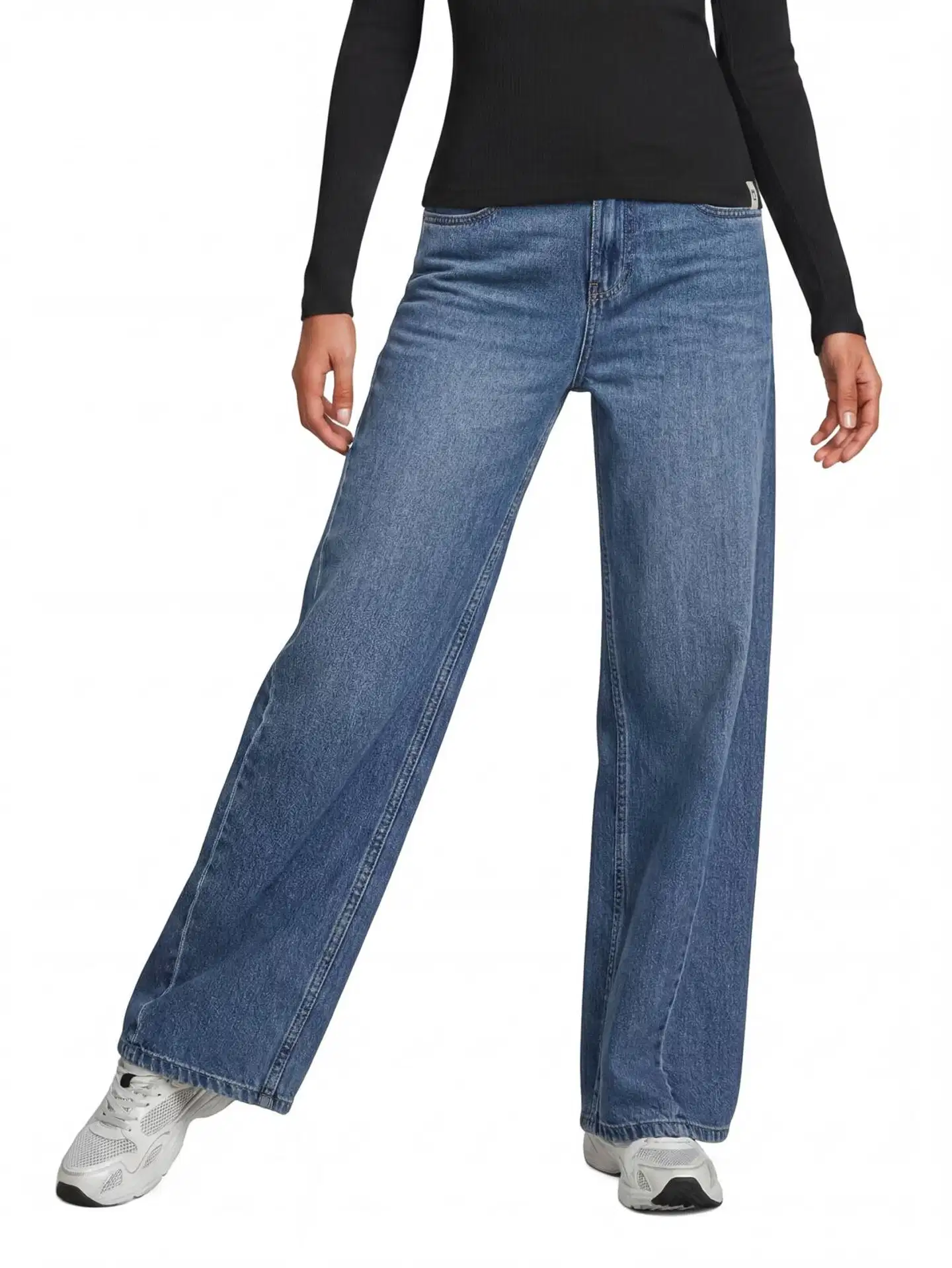 WKLY. naisten leveät farkut 222W282682 - Denim blue - 1