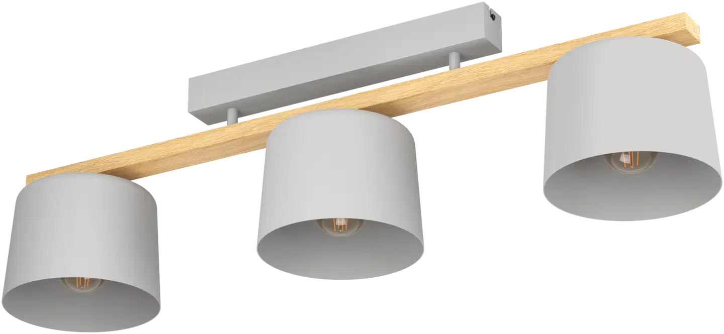 EGLO Kattovalaisin Mariel 3x40W 91x19cm puu/vaaleanharmaa - 1