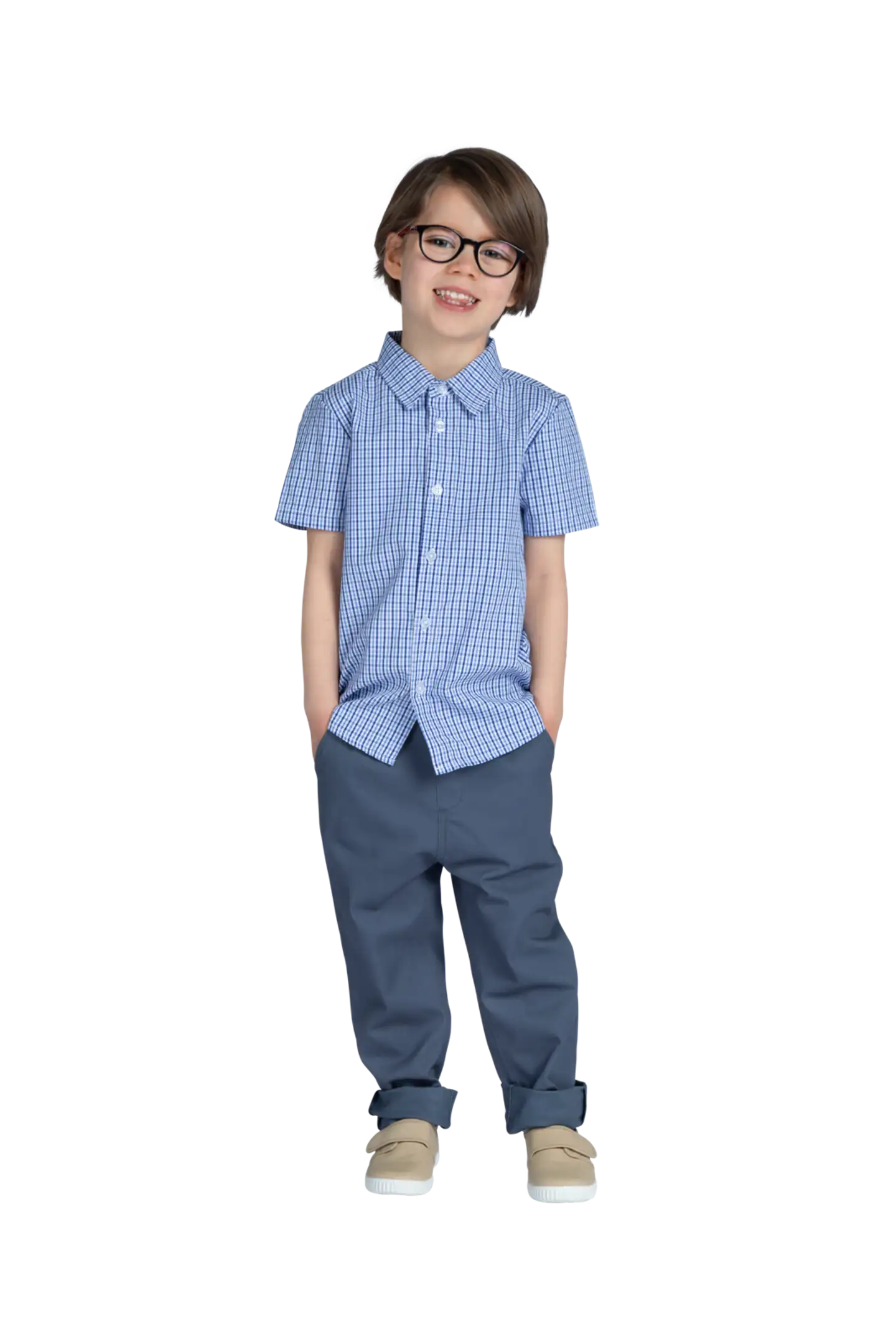 Ciraf lasten kauluspaita ruutu 25PC241635 - light blue check - 5