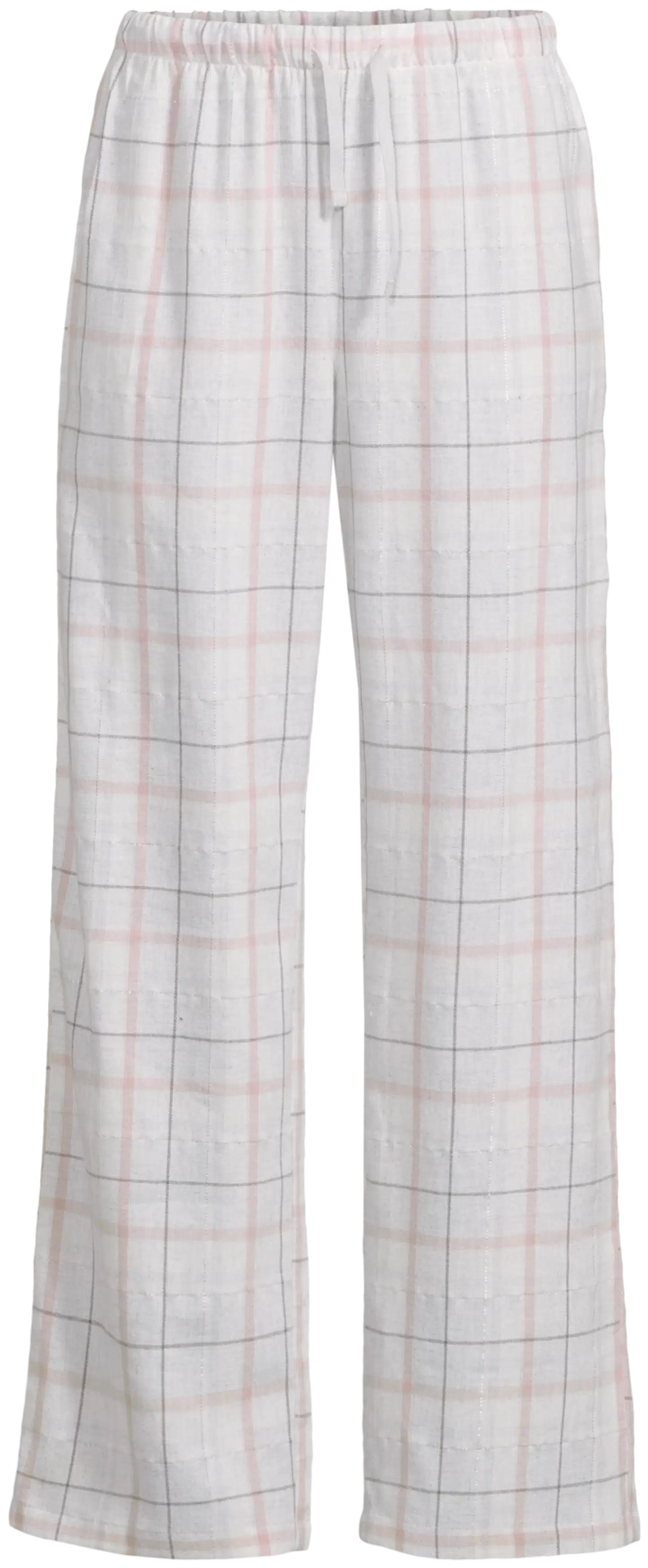 Actuelle naisten flanelliyöhousut 212A382609 - Beige check - 2