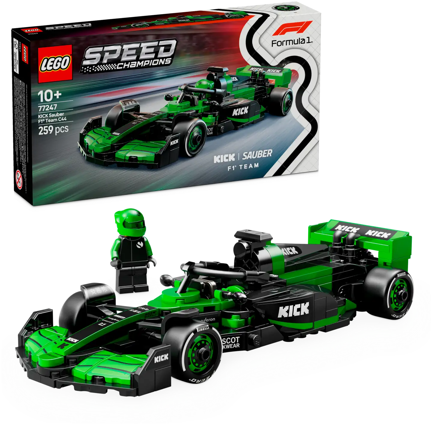 LEGO® Speed Champions KICK Sauber F1® Team C44 kilpa-auto 77247 - 1