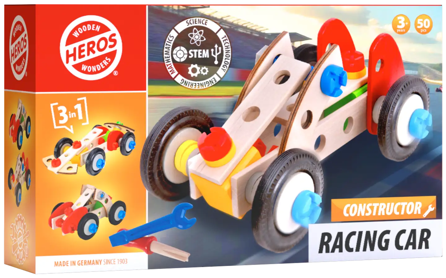 Heros rakennussarja Constructor Kilpa-auto 50 osaa - 1