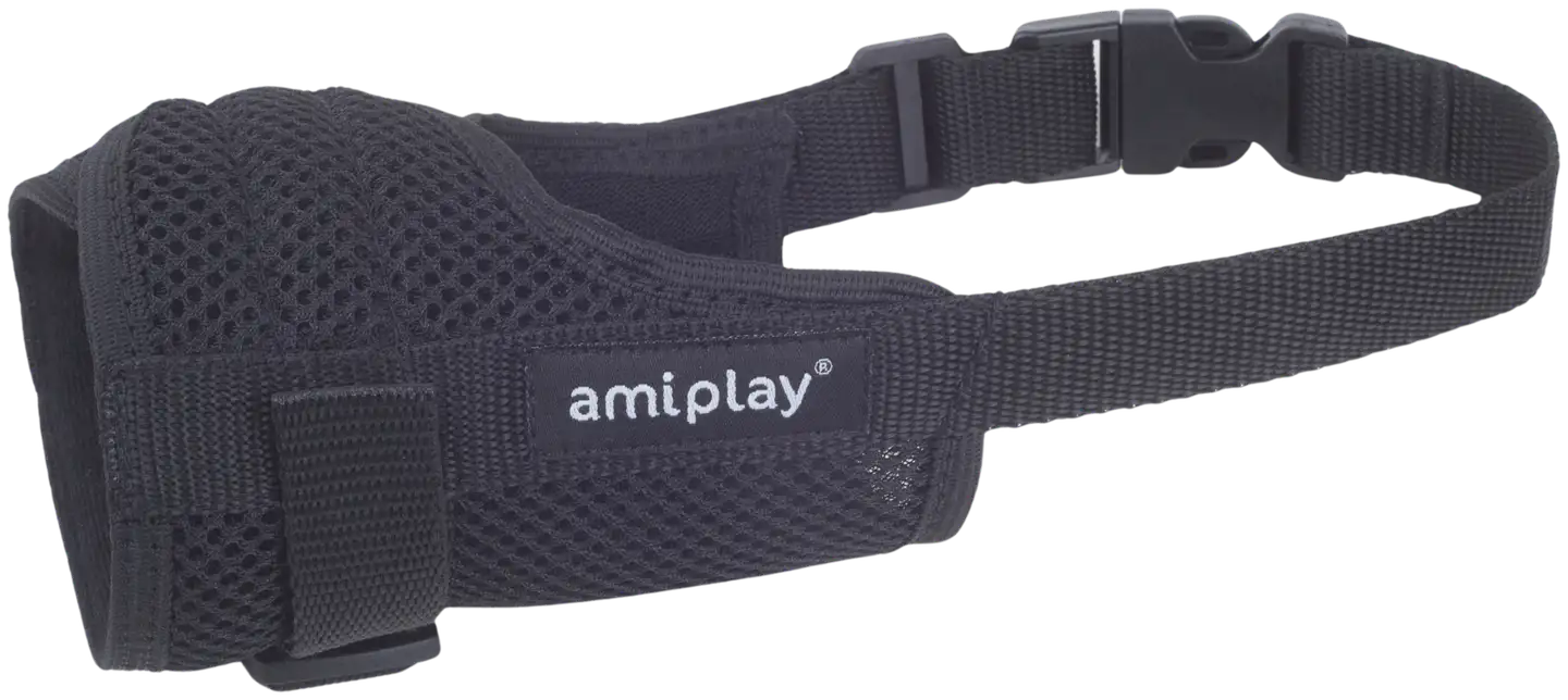 amiplay Air Hengittävä kuonokoppa L 19-22x28-45cm, musta