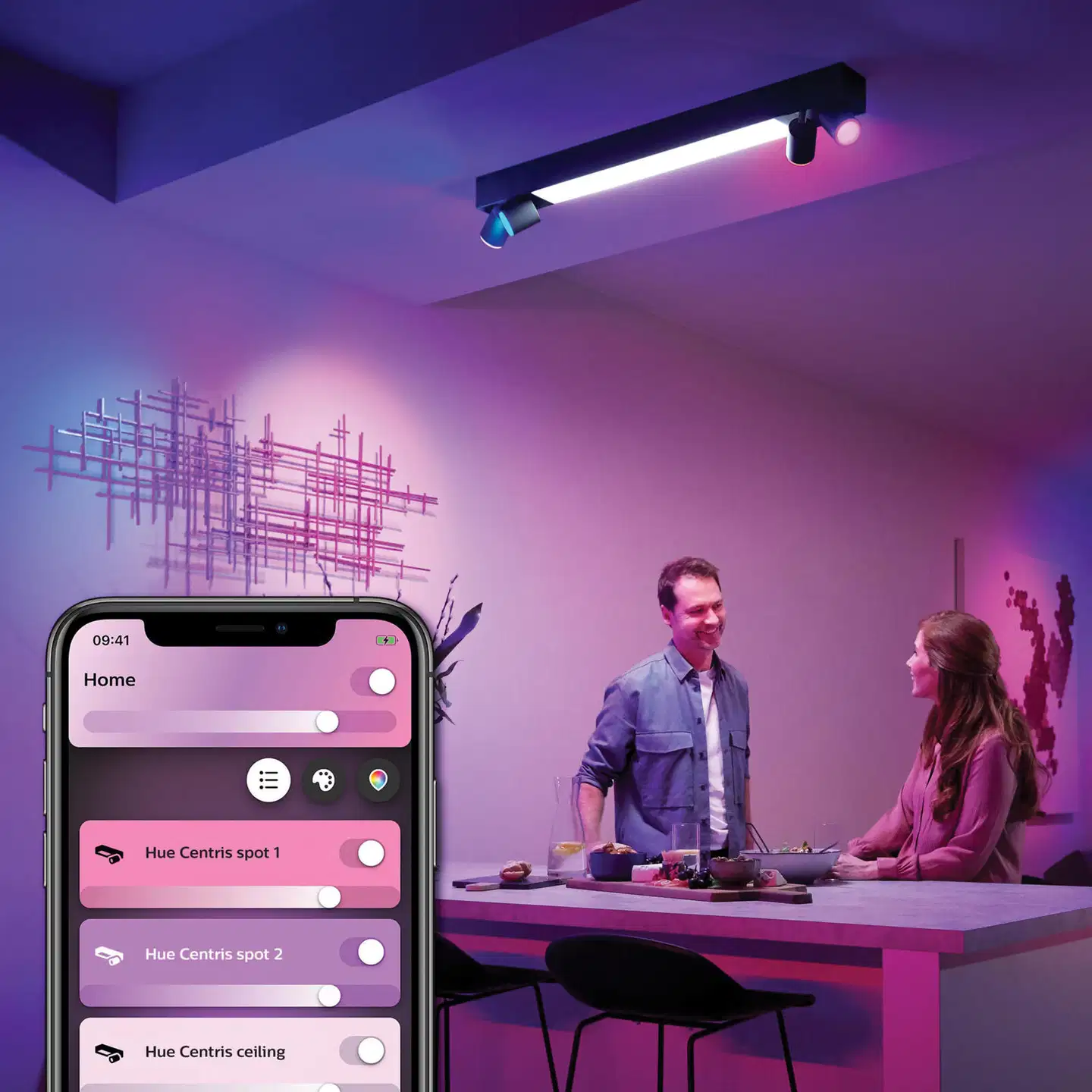 Philips Hue Centris -kattovalaisin neljällä kohdevalolla 40W 2000-6500K 4400LM musta - 10