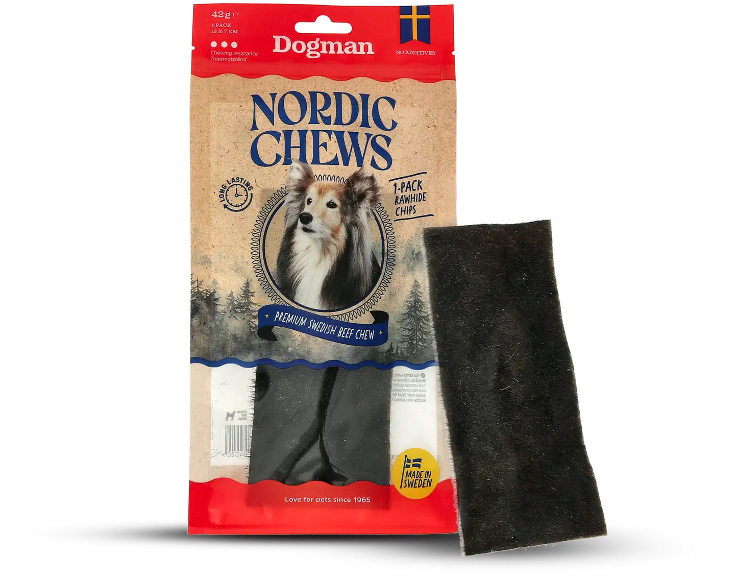 Dogman Nordic Chews puruluu Chips 15cm 1-pack 42g