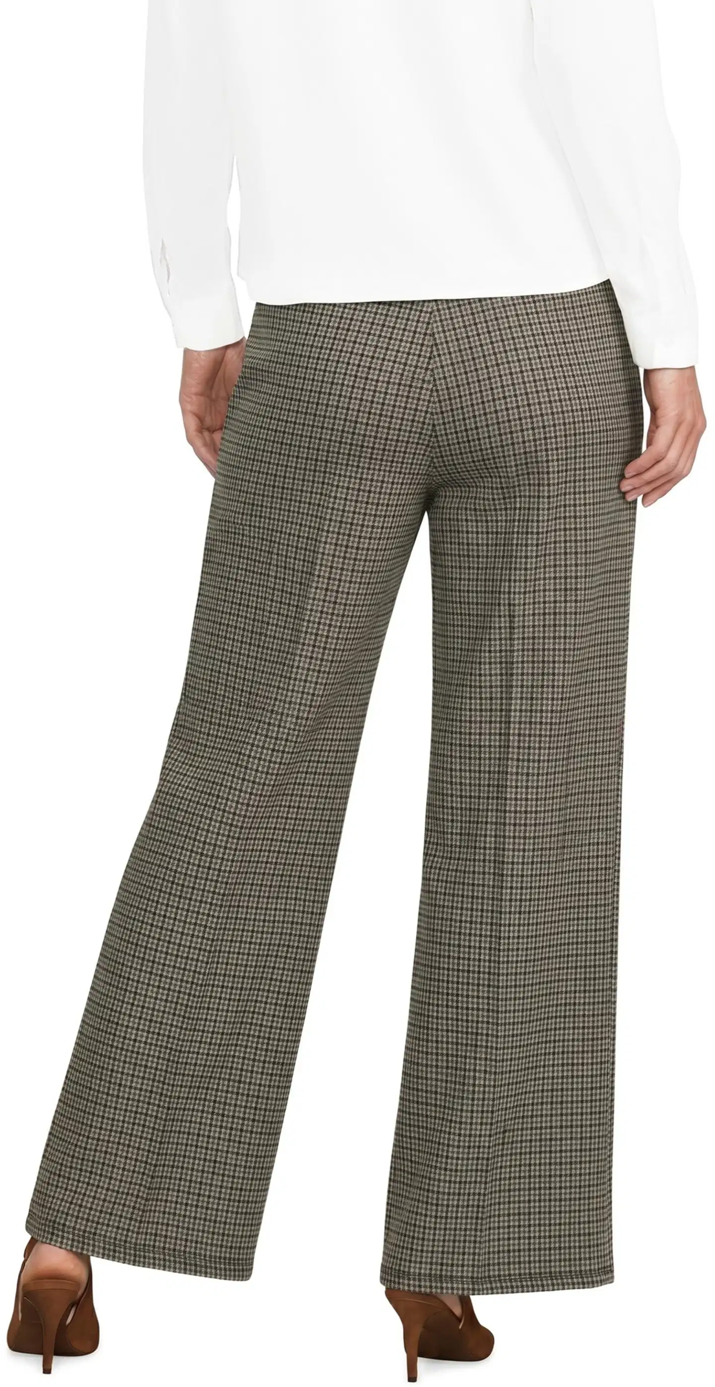 London Fog naisten jacquard-housut leveä lahje 222L263310 - brown aop - 3