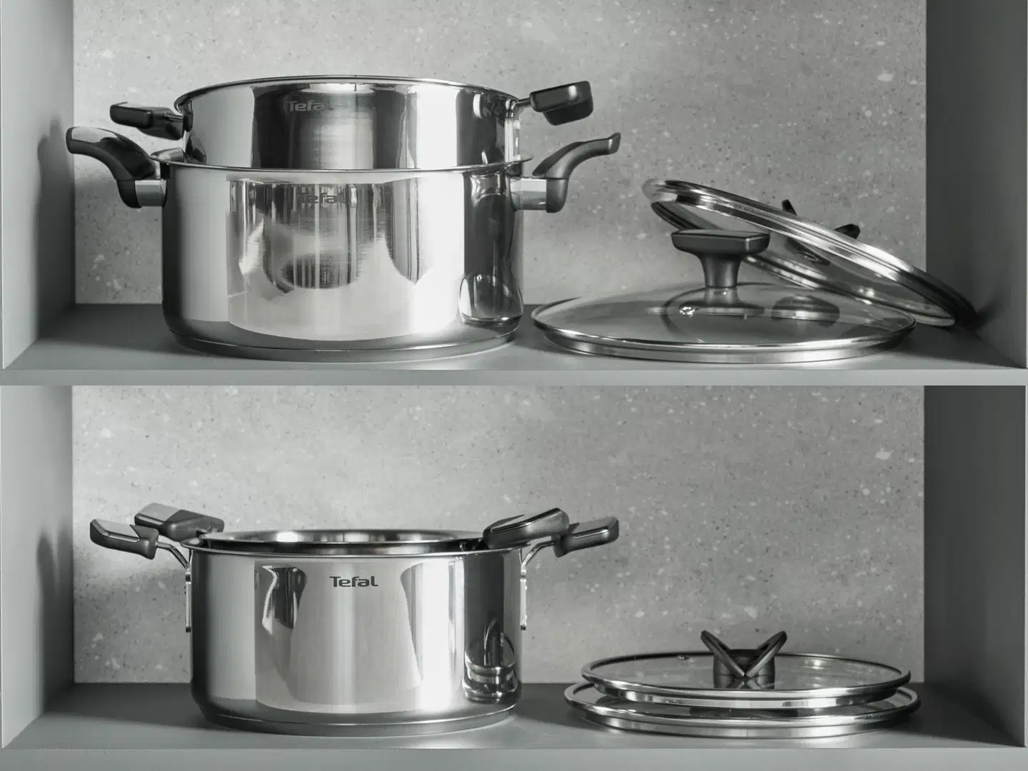 Tefal Emotion Plus pinnoittamaton teräskattila 20 cm + kansi E3284444 - 10