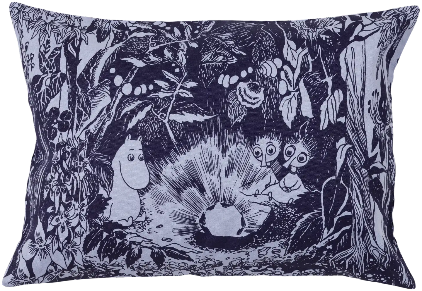 Moomin Arabia Muumi tyynynpäällin.40x58 Lum.Metsä sin.