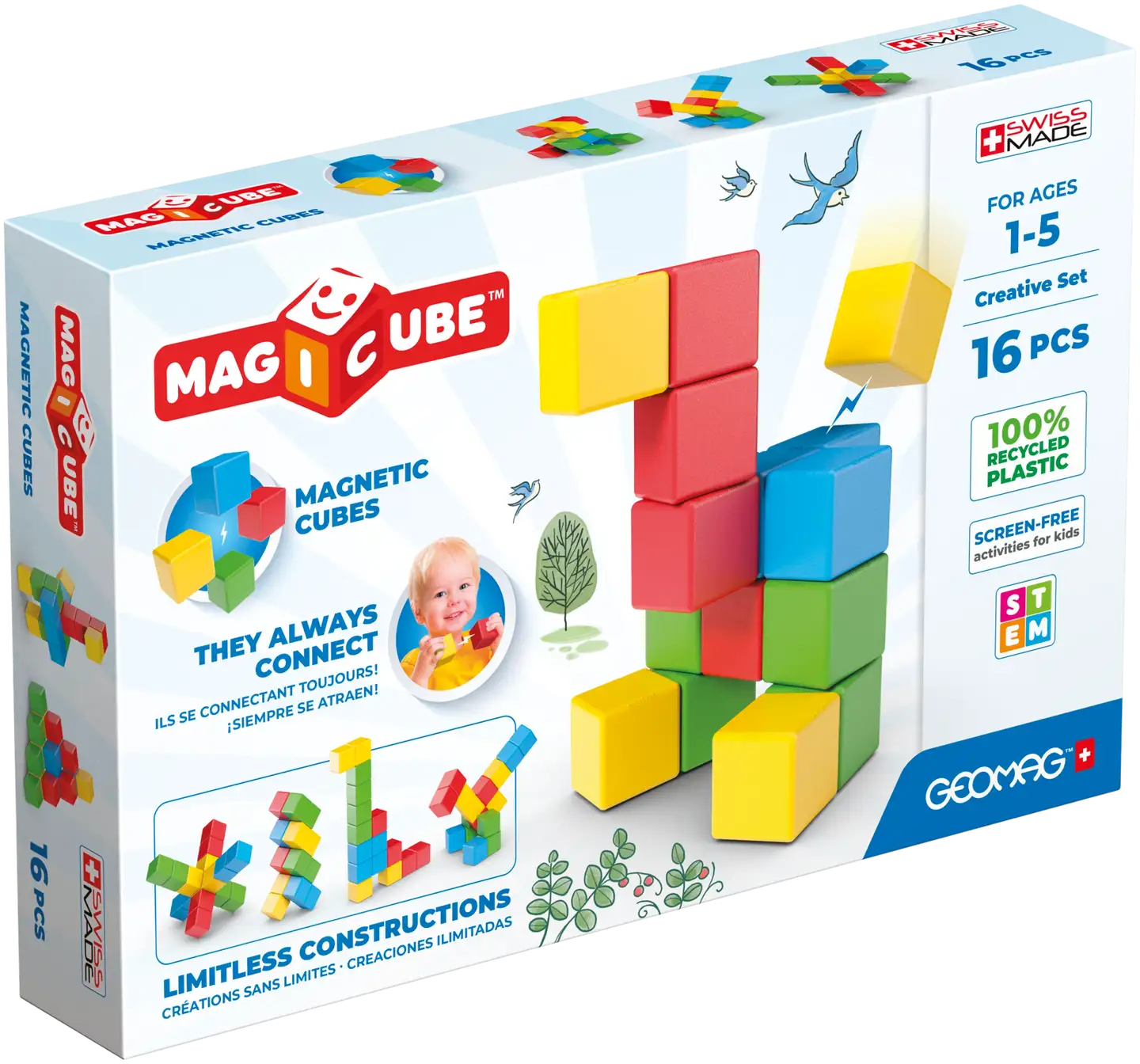 Geomag Magicube Creative Set magneettiset rakennuspalikat 16 osaa - 1