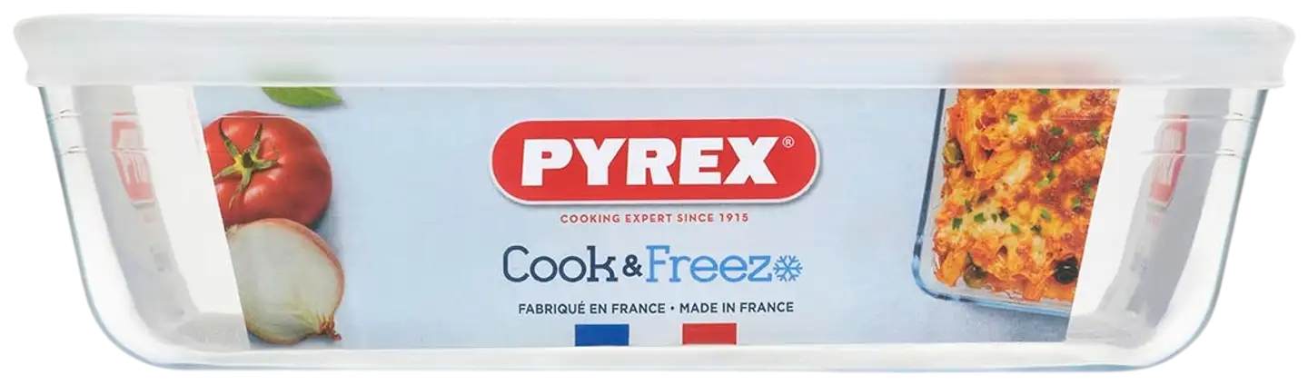 Pyrex Cook & Freeze kannellinen lasivuoka 22x17cm - 2