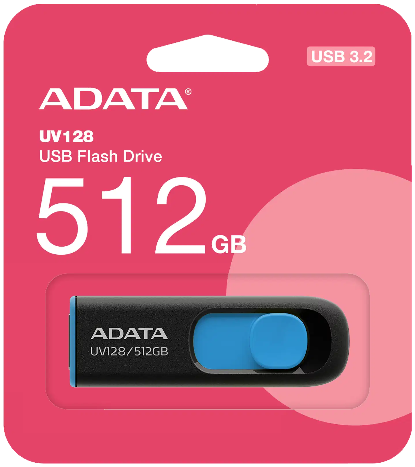 ADATA UV128 USB-muistitikku, 512 GB, musta/sininen (USB-A 3.2 Gen 1) - 2