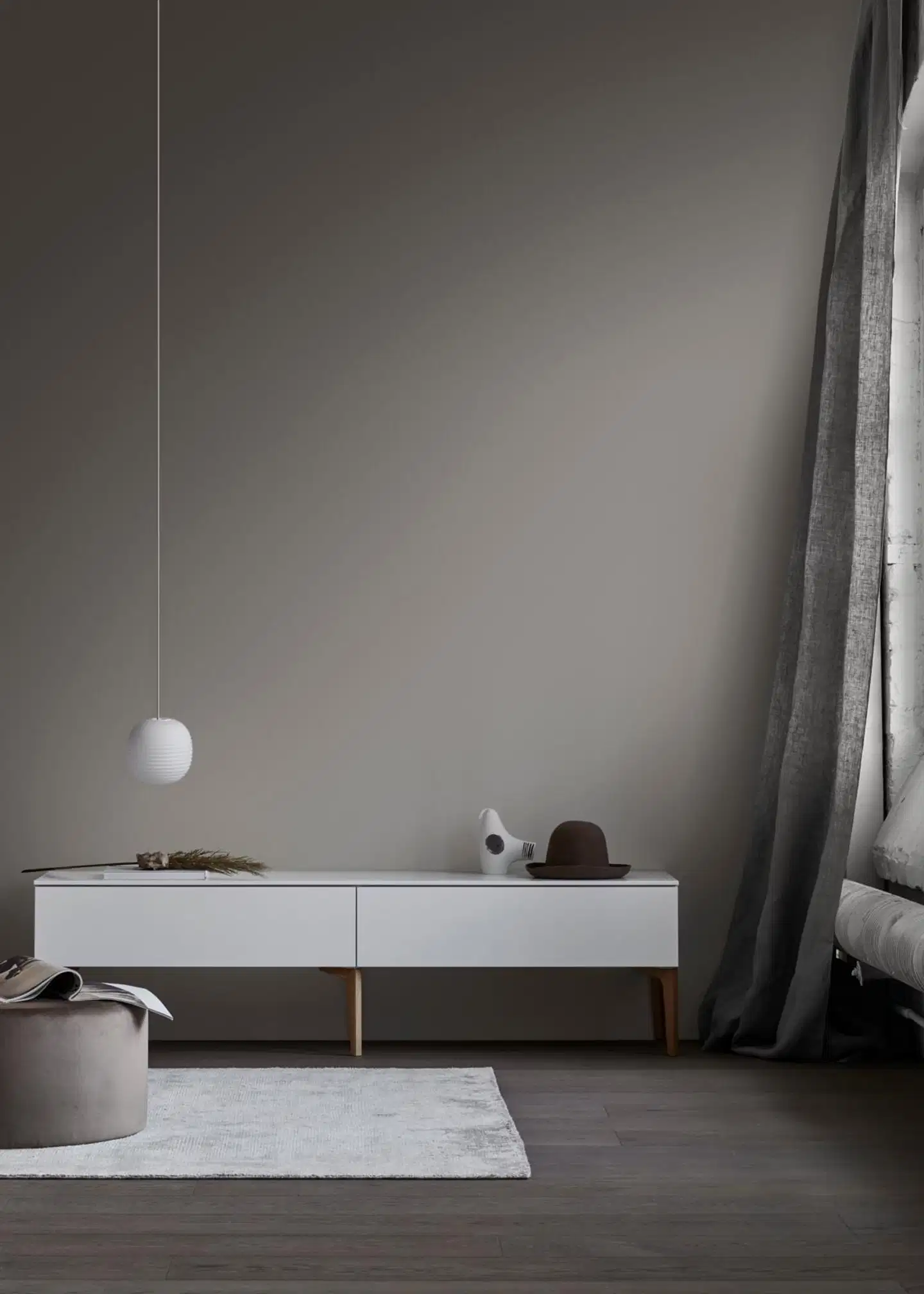 Lundia Fuuga tv-taso laatikoilla - Valkoinen ja tammi - 4