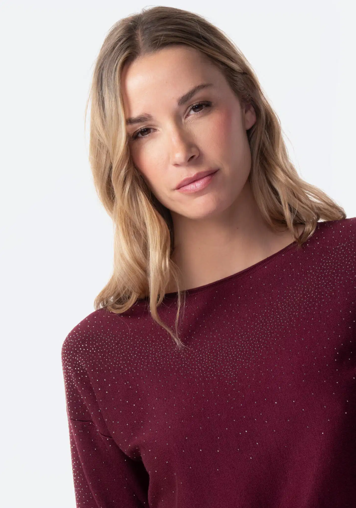 TEX naisten neulospusero glitter I291427 - GRENADINE - 5