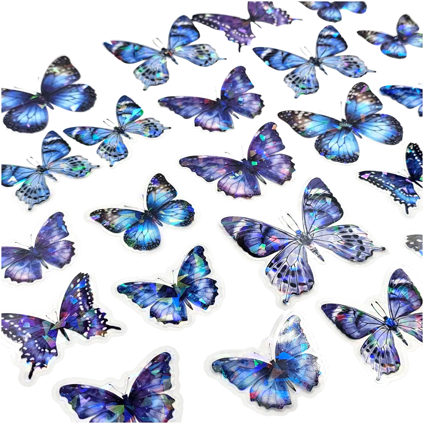 J.K. Primeco tarra Perhoset sinilila hologrammi 25kpl - 3