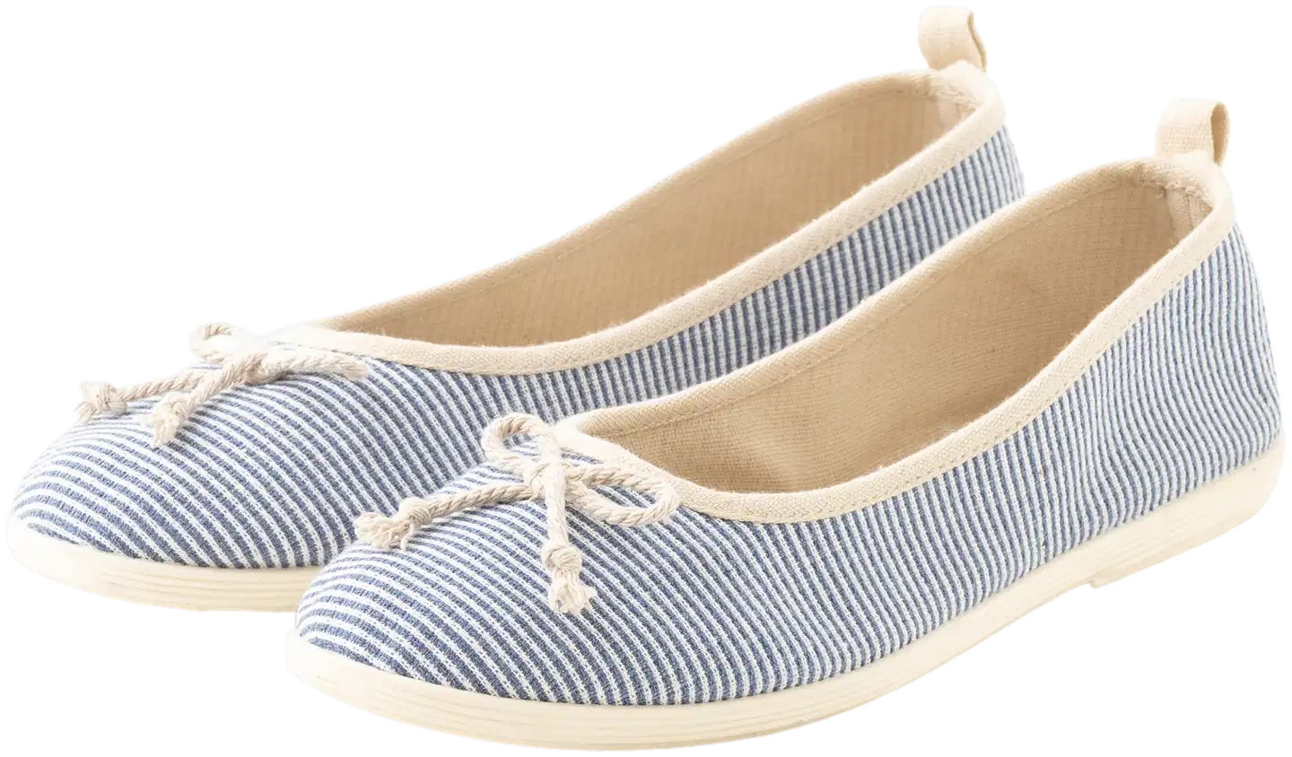 TEX naisten raitaballerinat I274712 - BLUE 2 - 1