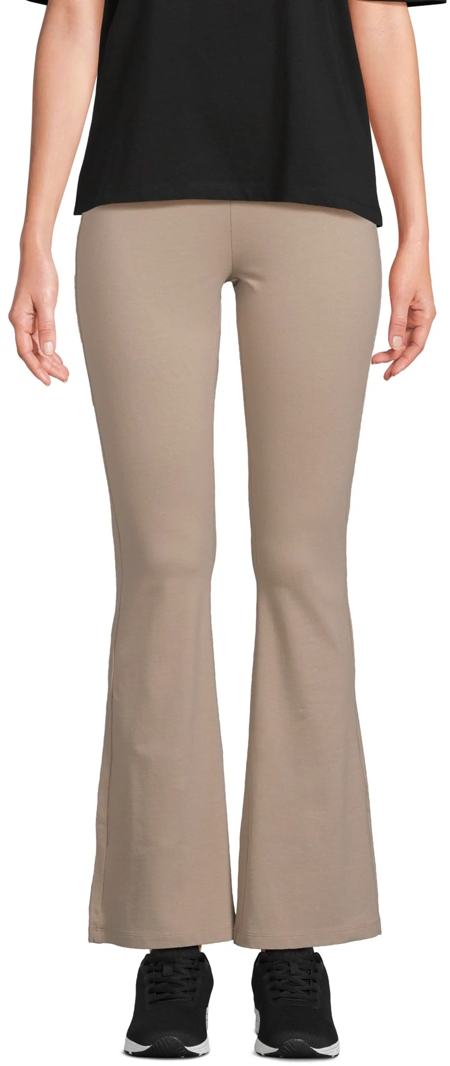 House naisten flare leg trikoohousut Betsy - Taupe - 1