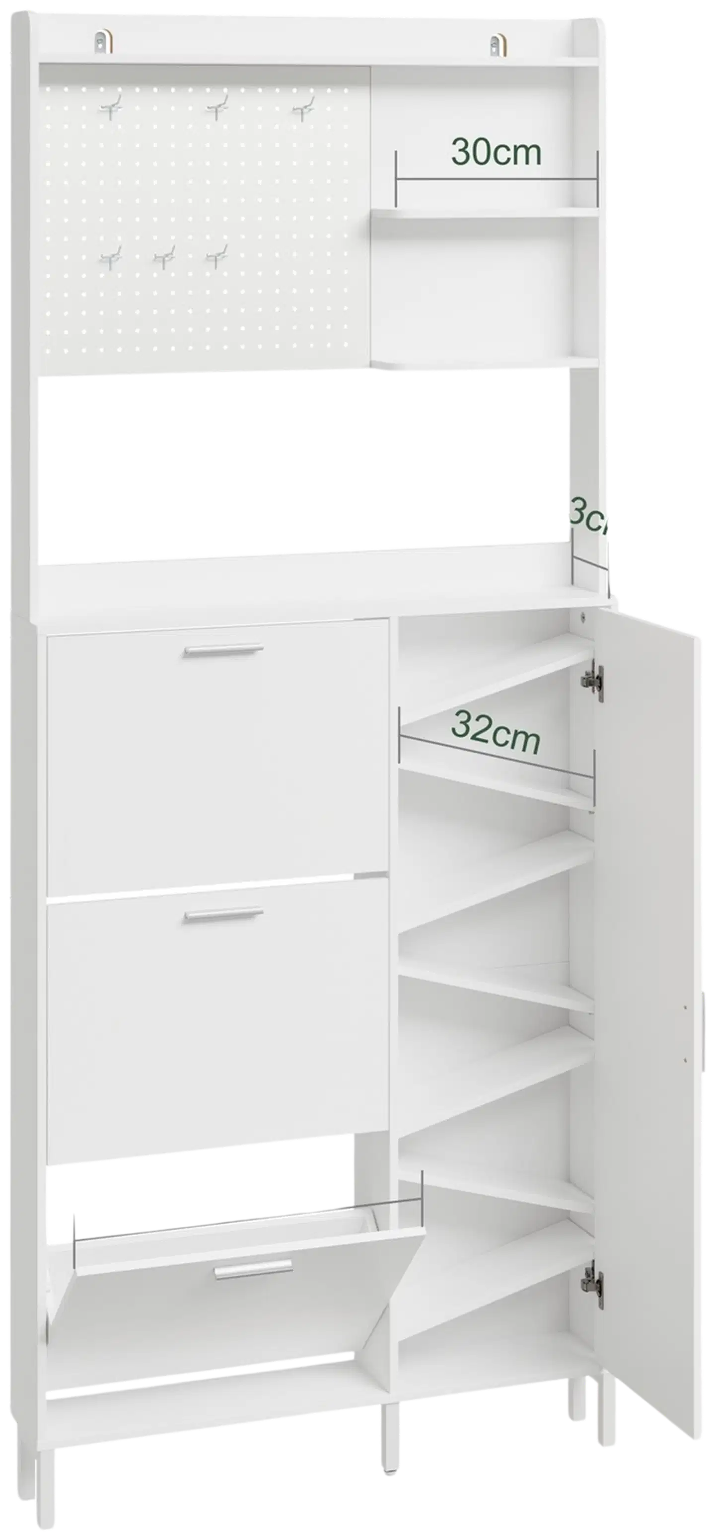SoBuy kenkäkaappi valkoinen FSR232-W - 3