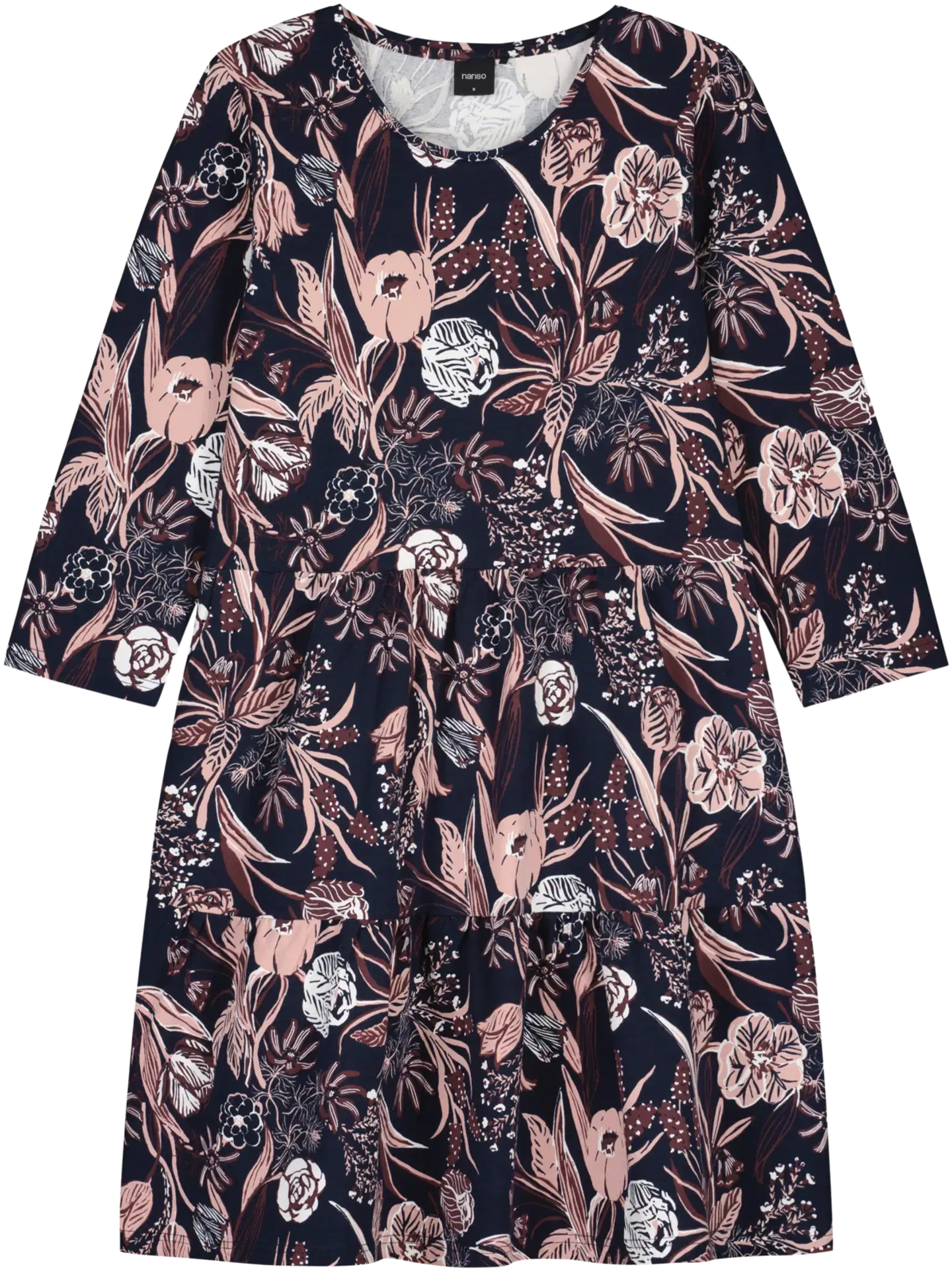 Nanso naisten mekko Floristi 01-29884 - tummansininen