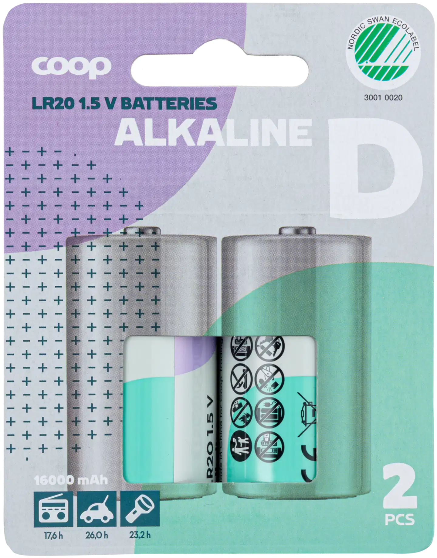 Coop alkaliparisto D/LR20/1,5V 2 kpl