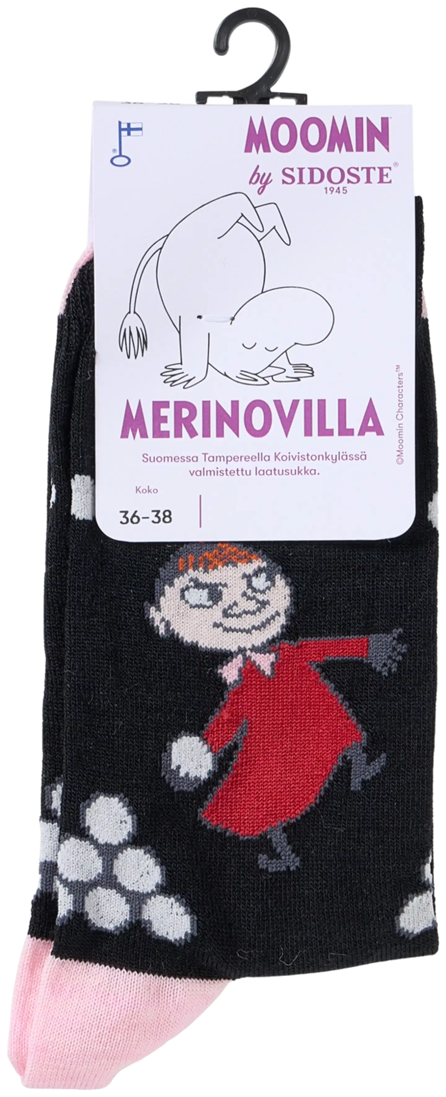 Sidoste naisten merinovillasukka Pikkumyy - Musta