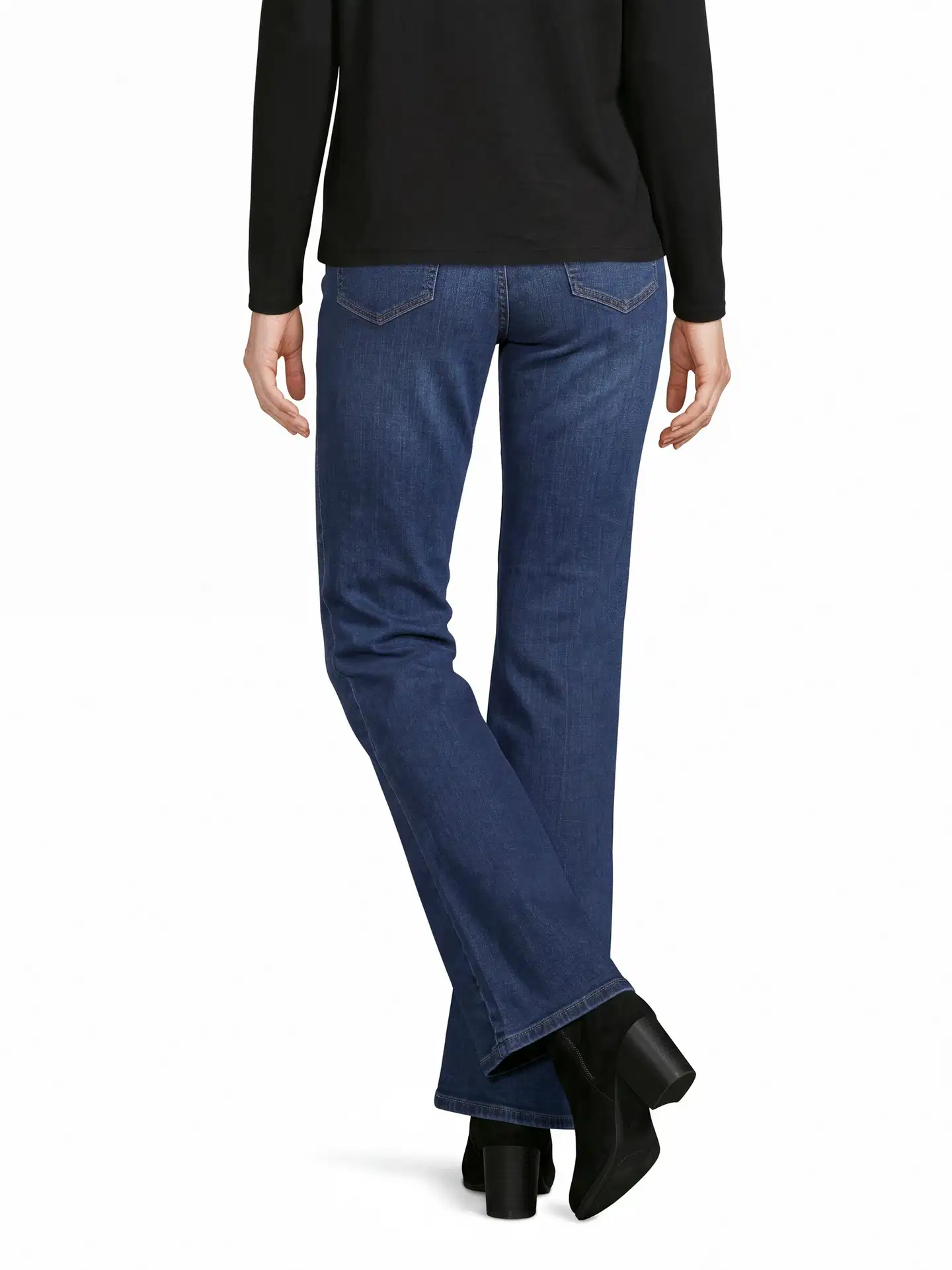 House naisten farkut Straight Flare - MID BLUE - 4
