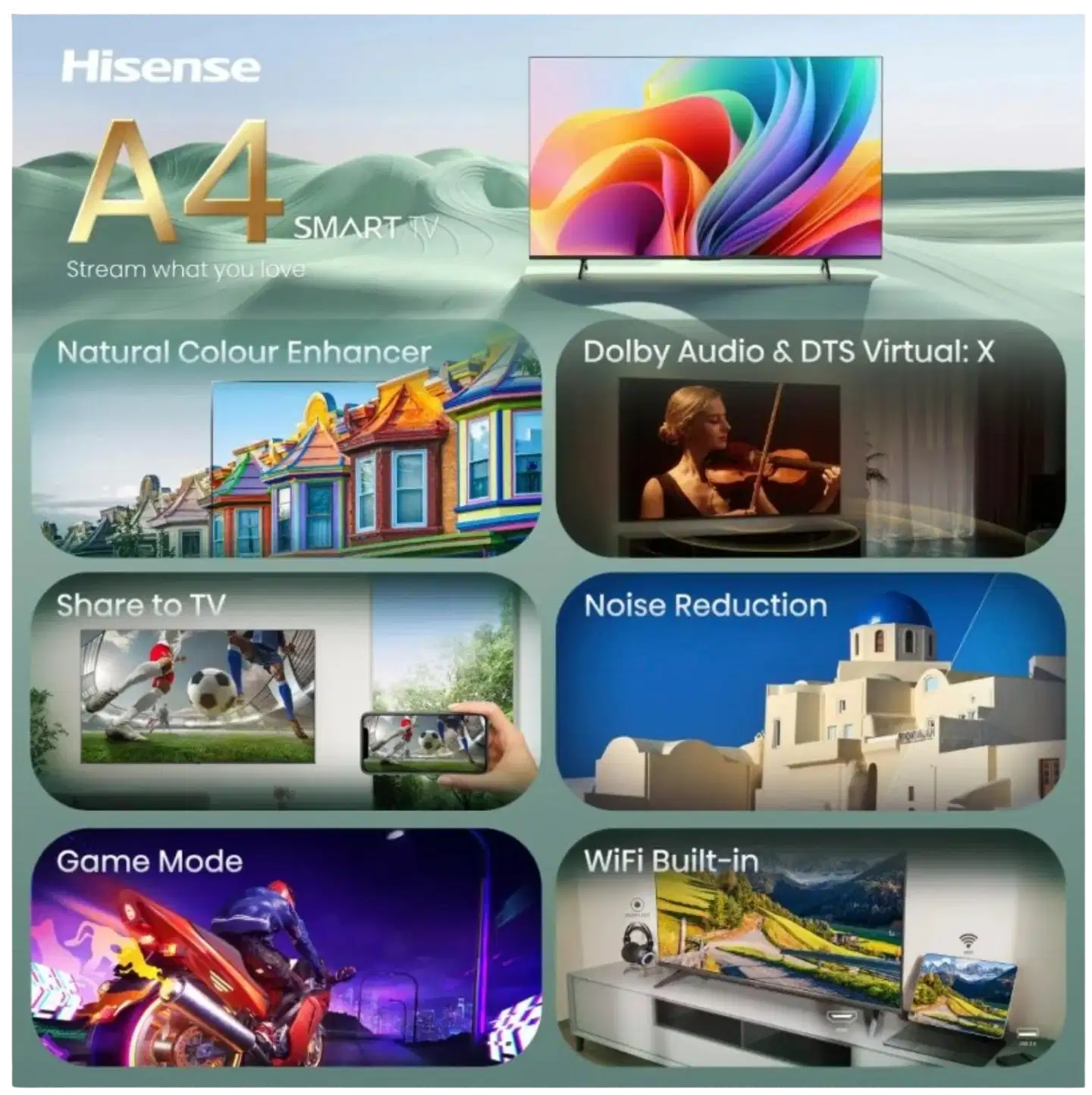 Hisense 32" Smart LED TV 32A4S - 3