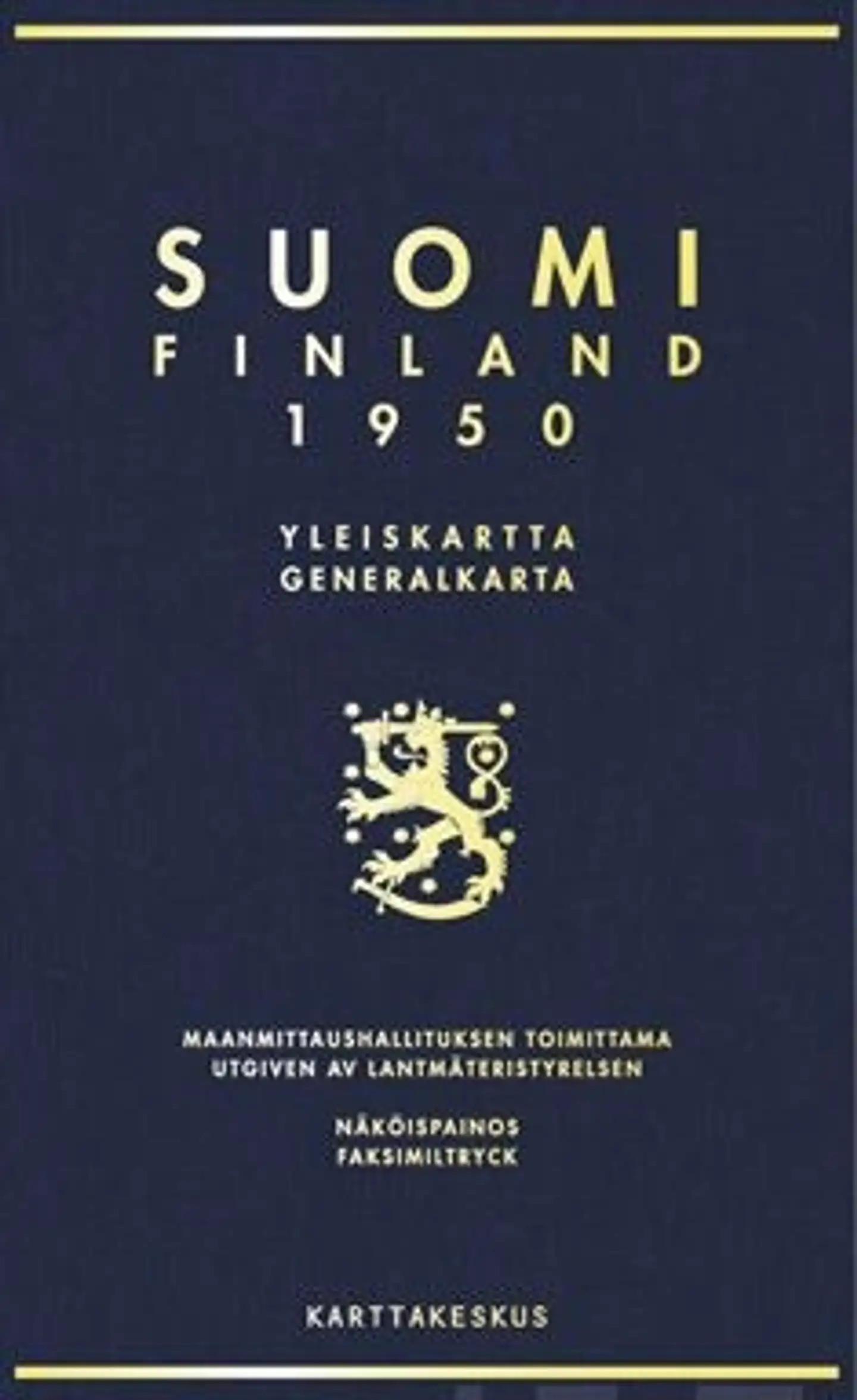 Suomi Finland 1950 (näköispainos) - yleiskartta