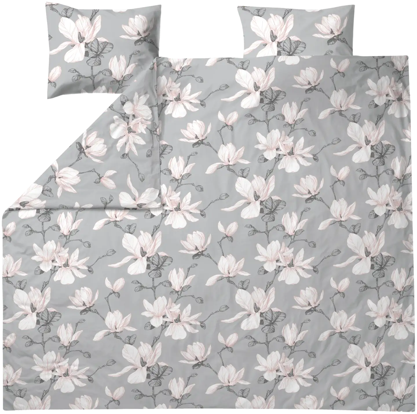 Finlayson satiini tuplapussilakanasetti Magnolia240X210+2x50X60 harmaa - 1