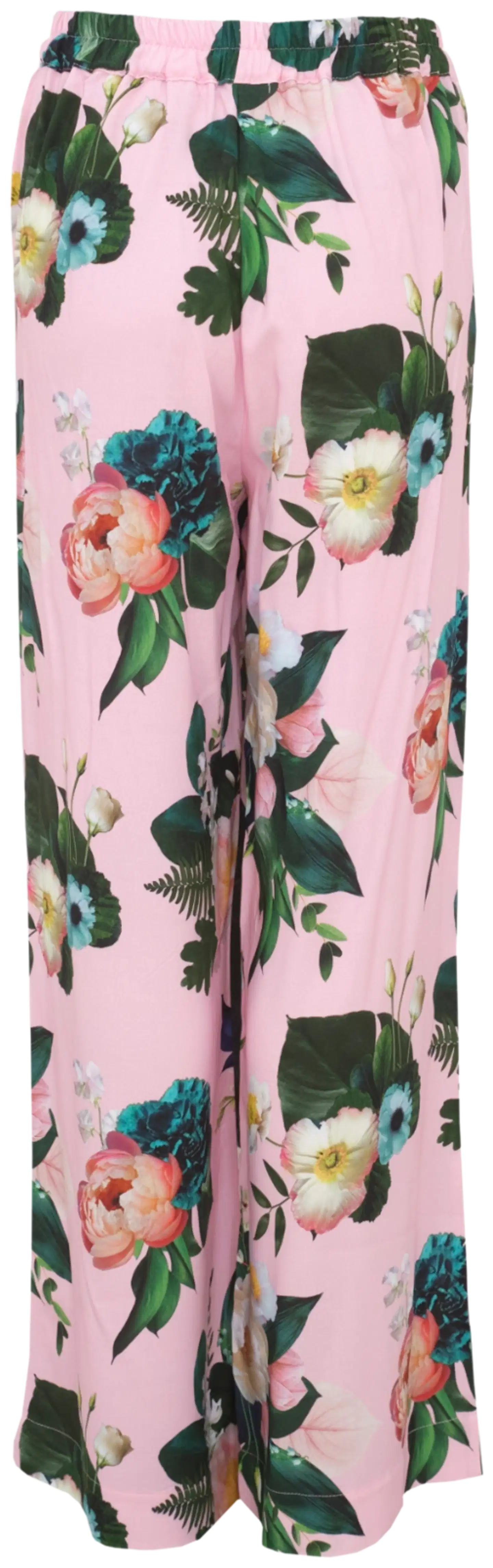 Garden by Uhana naisten Dahlia kukallinen, leveälahkeinen housu, joustava vyötärö - Mids light pink - 1