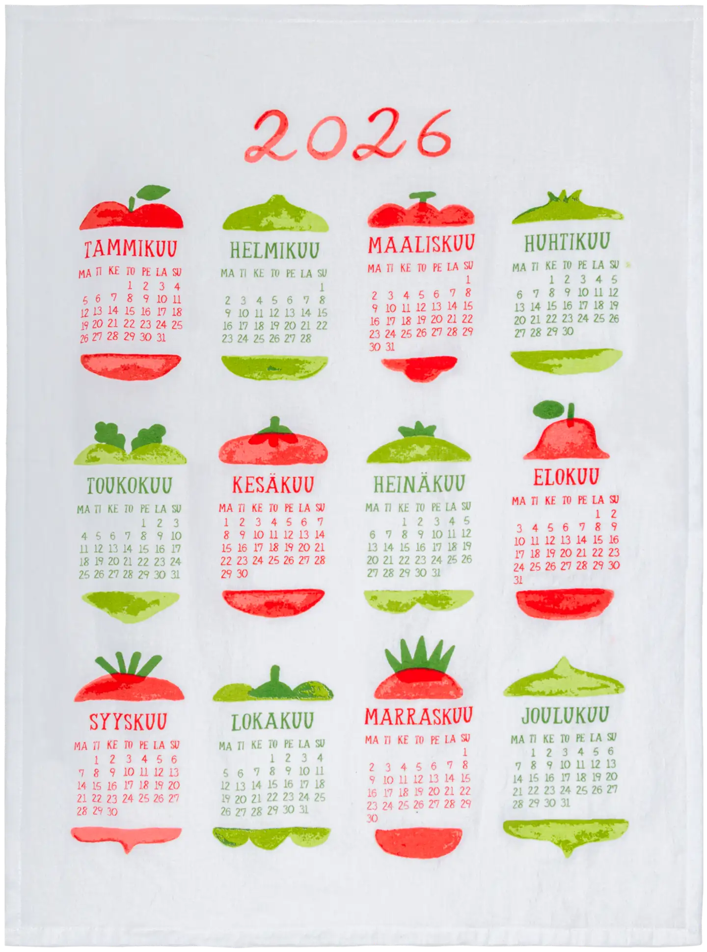 House keittiöpyyhe Kalenteri 2026 Veggies, PatternLab - 1