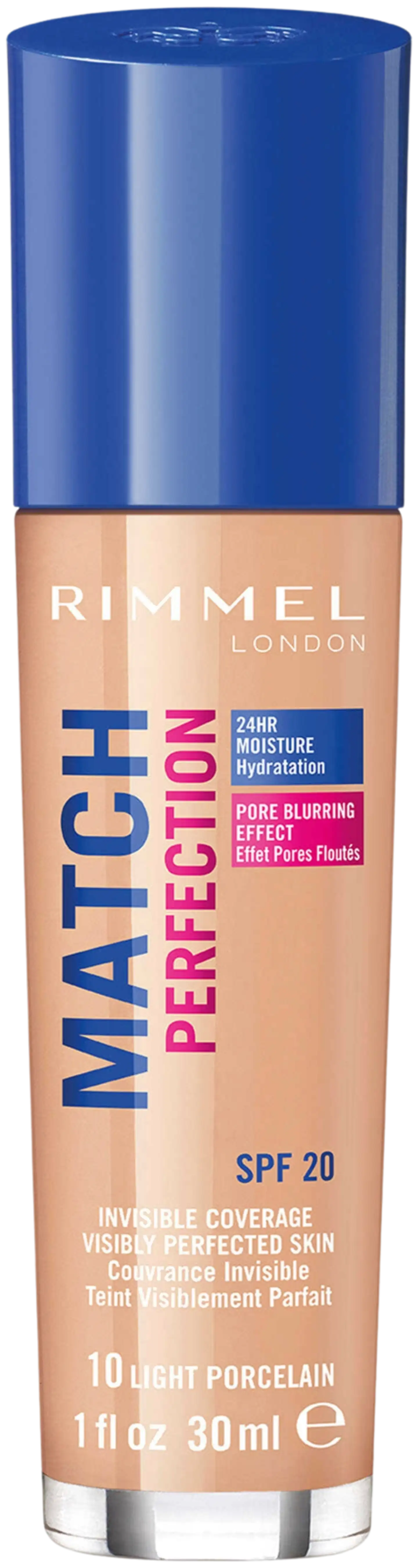 Rimmel 30ml Match Perfection Foundation SPF 20 Light Porcelain meikkivoide - 1