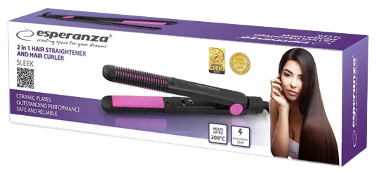 Esperanza Suoristus- ja kiharrusrauta 2-in-1  EBP002 - 2