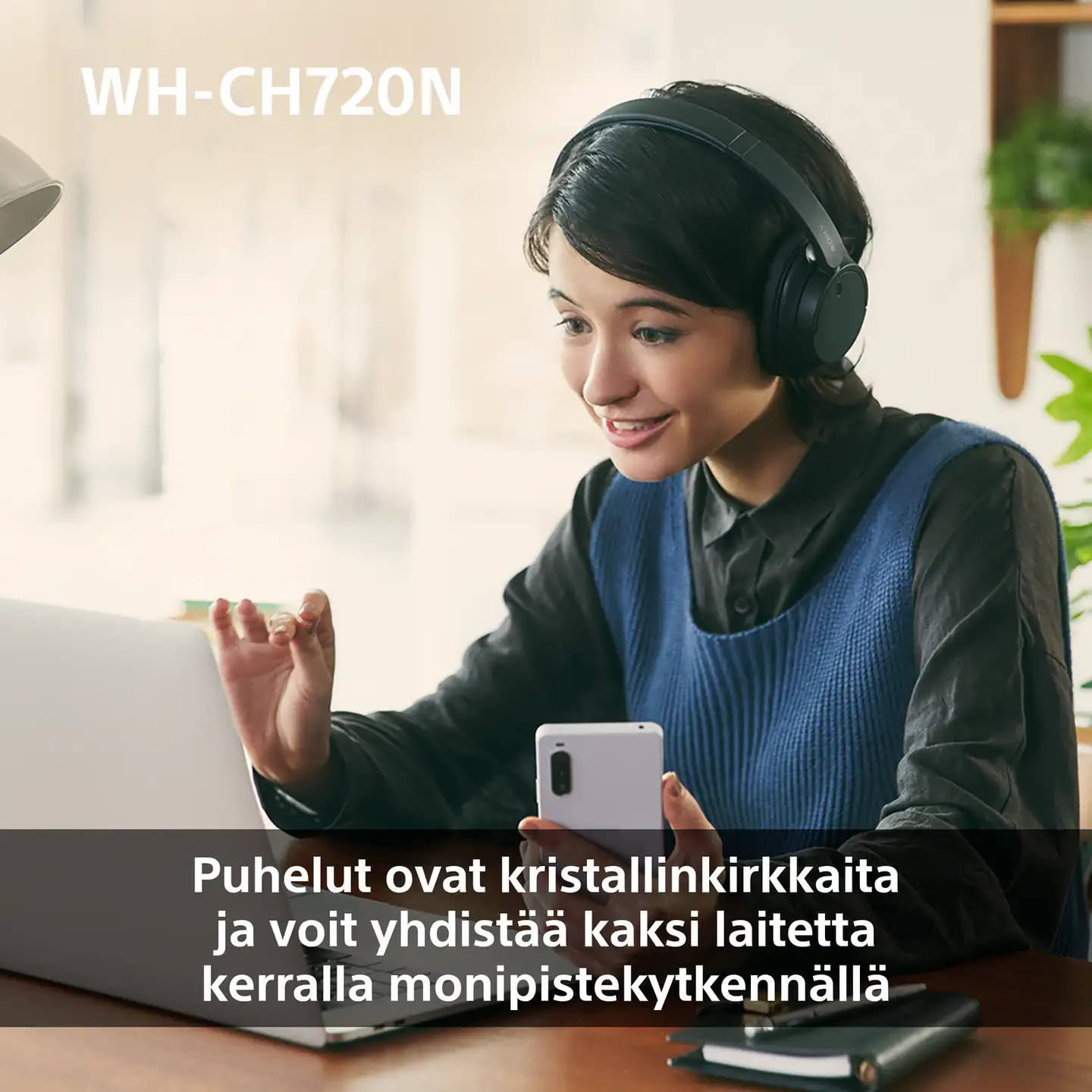 Sony langattomat vastamelusankakuulokkeet WH-CH720NB musta - 15